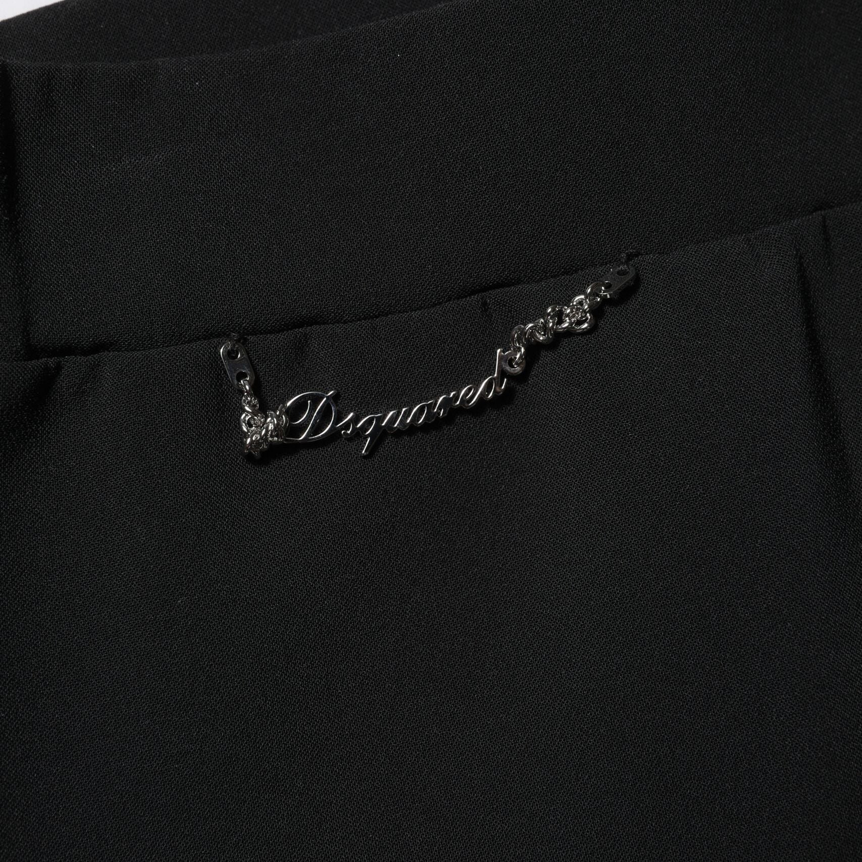 Dsquared² Black Polyester High Waisted Flared Pants