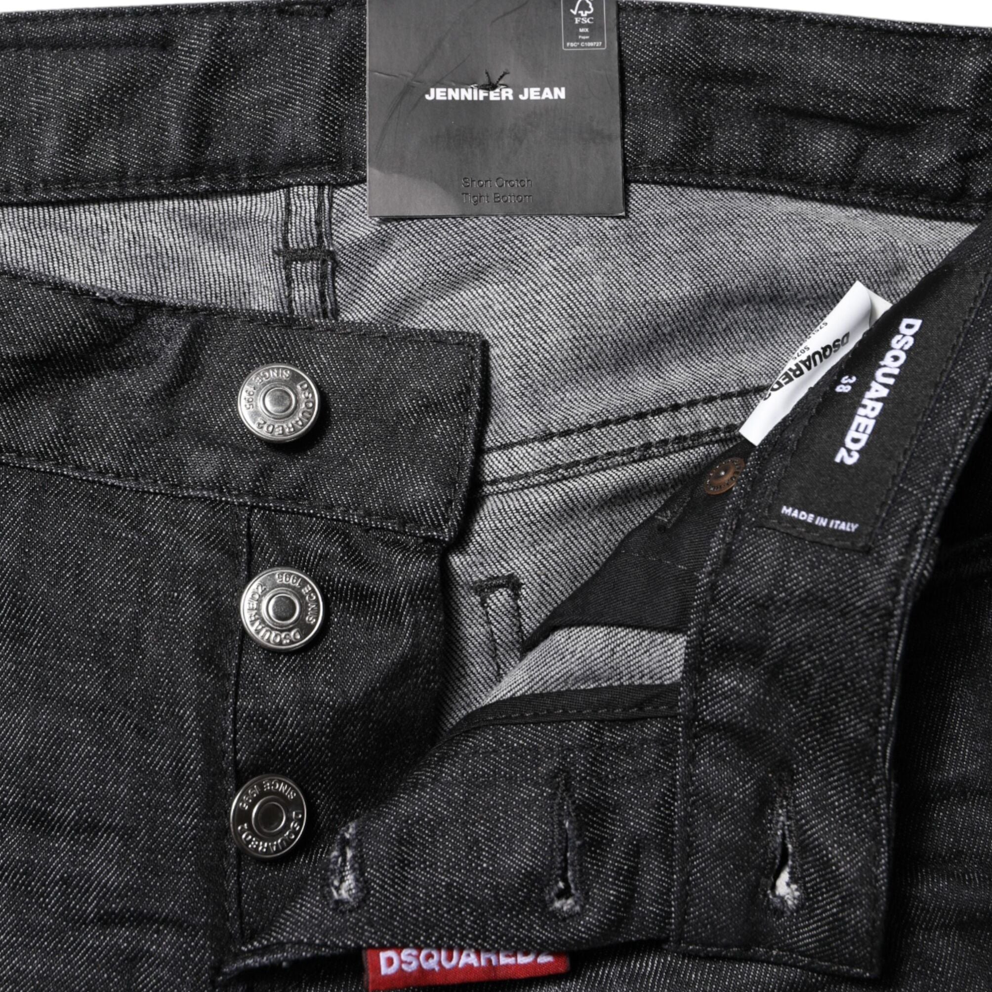 Dsquared² Black Cotton Low Waist Skinny Denim Jeans