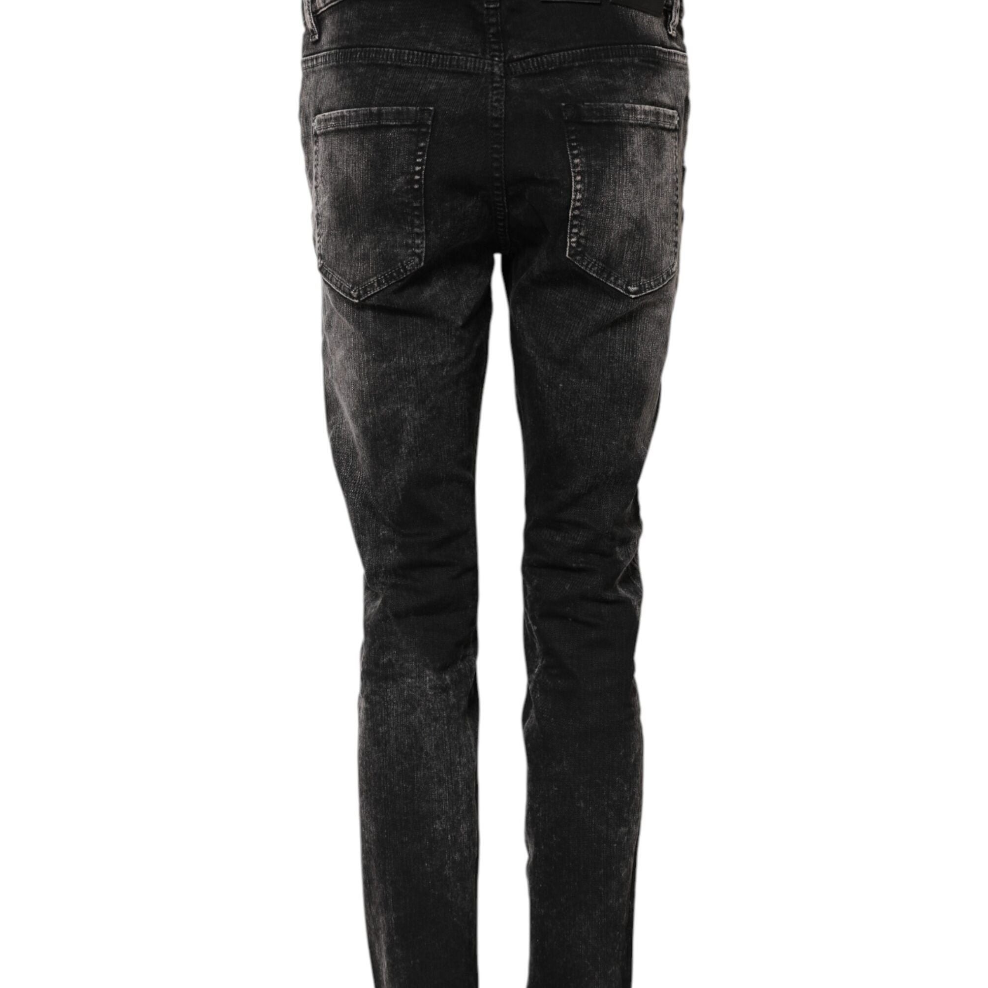 Dsquared² Black Washed Mid Waist Tapered Denim Jeans