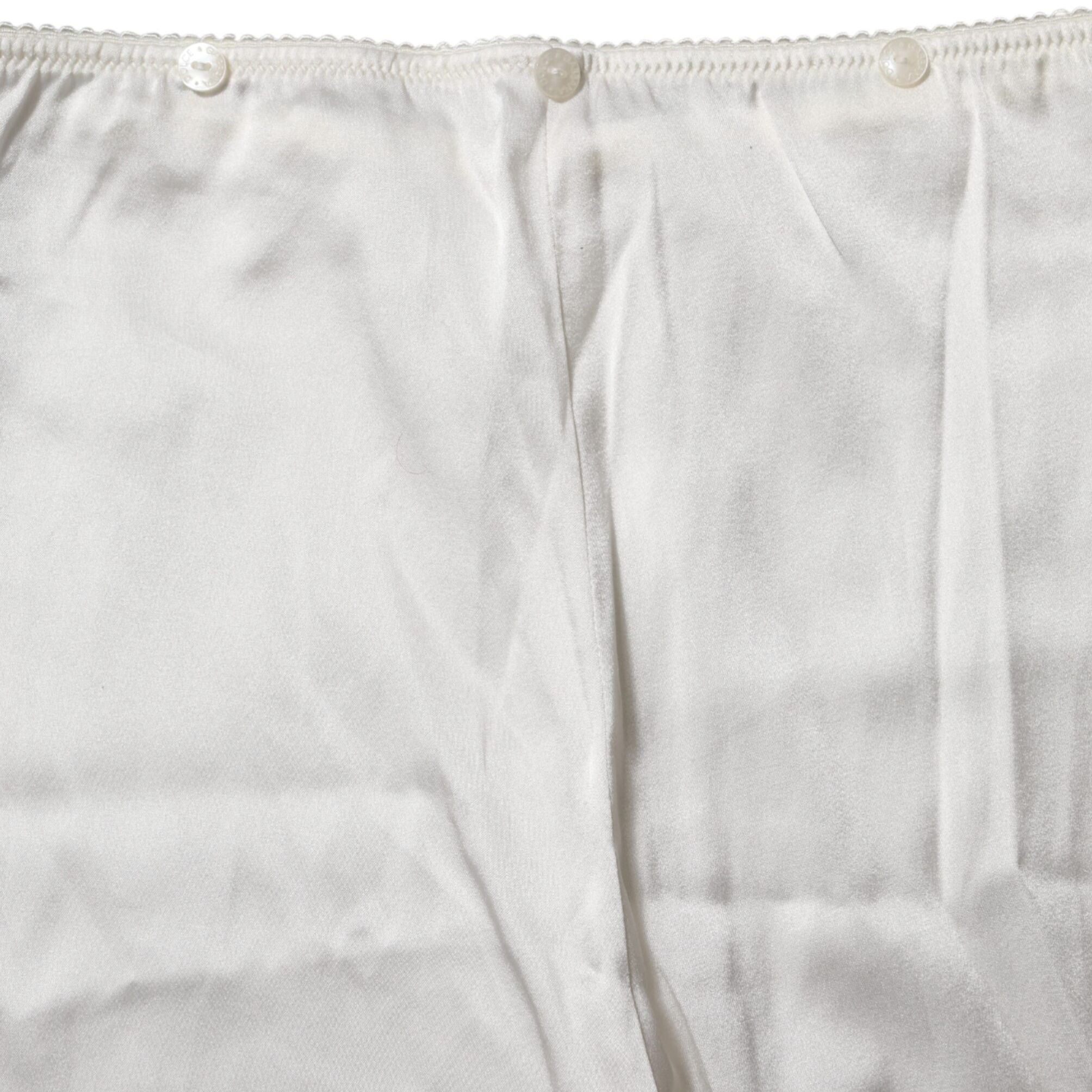 Dolce & Gabbana Ivory Silk Tapered High Waist Pants
