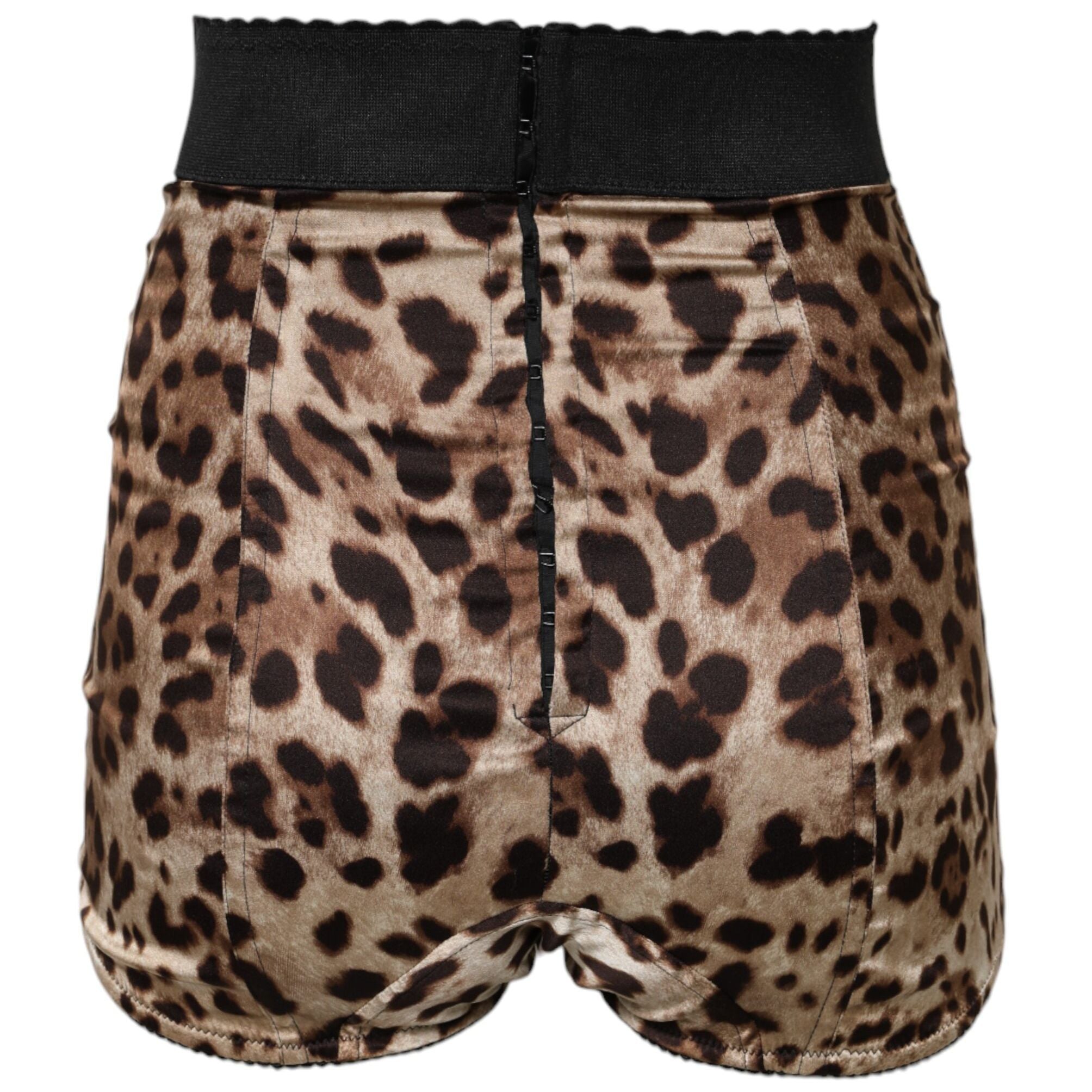 Dolce & Gabbana Brown Leopard High Waist Hot Pants Shorts