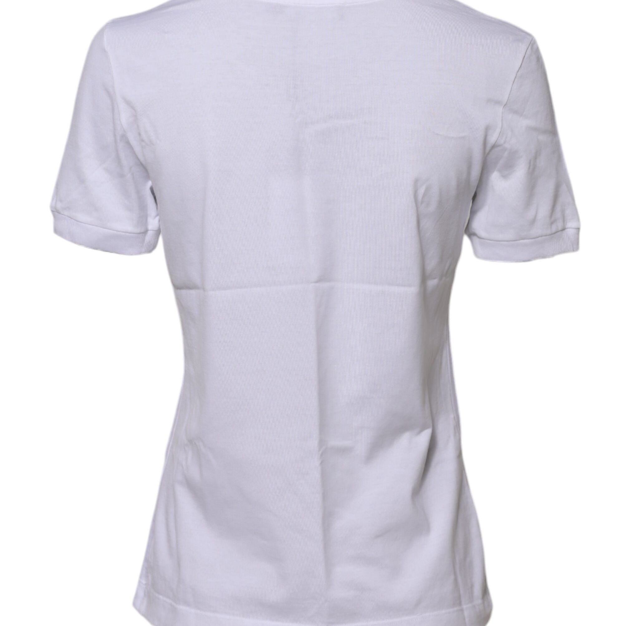 Dolce & Gabbana White Cotton Round Neck Short Sleeves T-shirt
