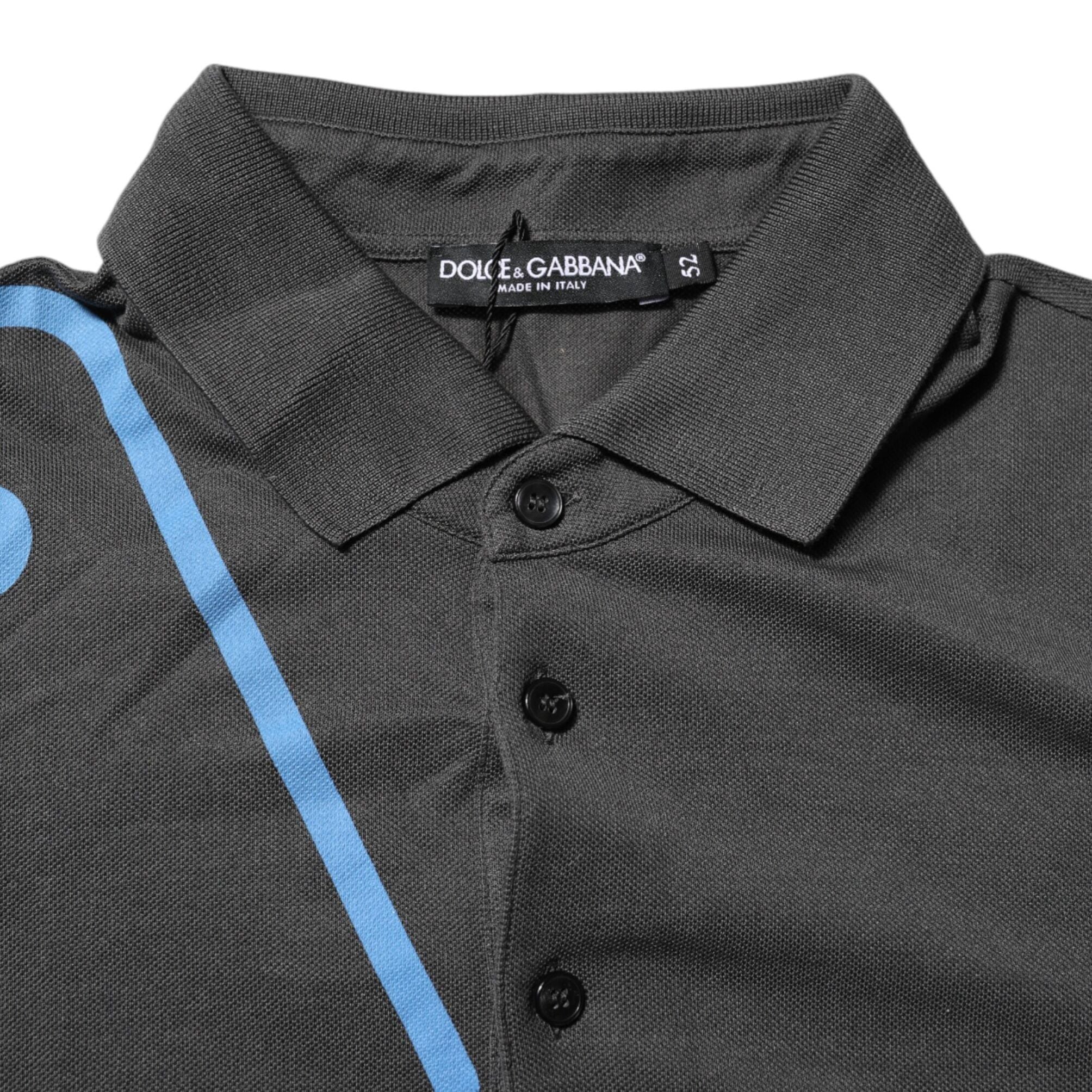 Dolce & Gabbana Dark Gray Short Sleeve Collared Polo T-shirt