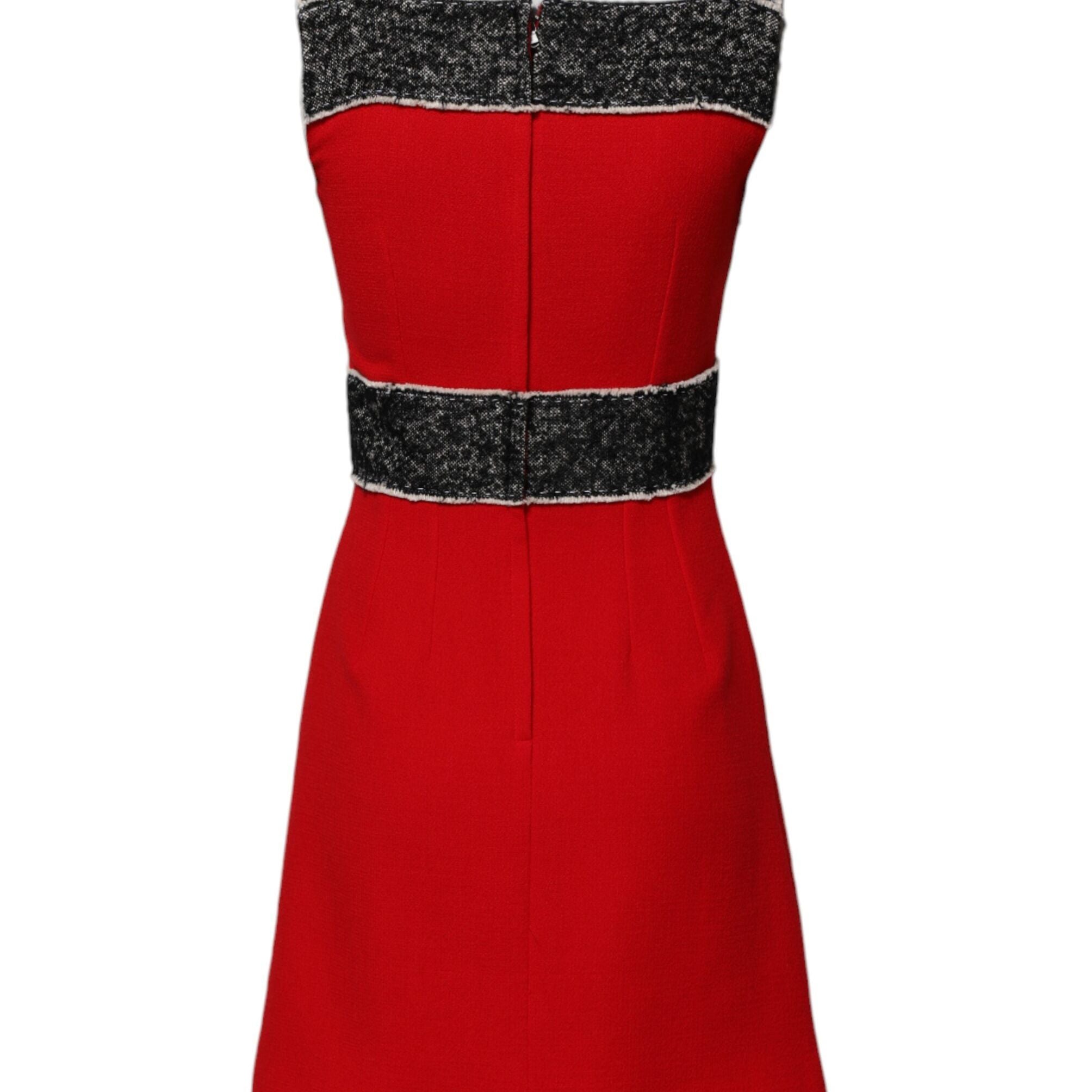 Dolce & Gabbana Red Wool Sleeveless A-line Flared Mini Dress