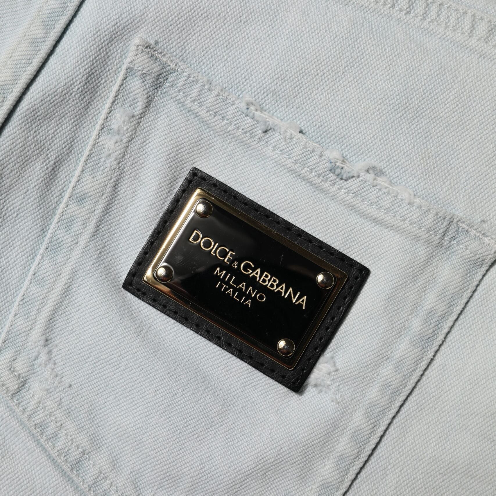 Dolce & Gabbana Light Blue Washed Denim Cotton Hot Pants Shorts