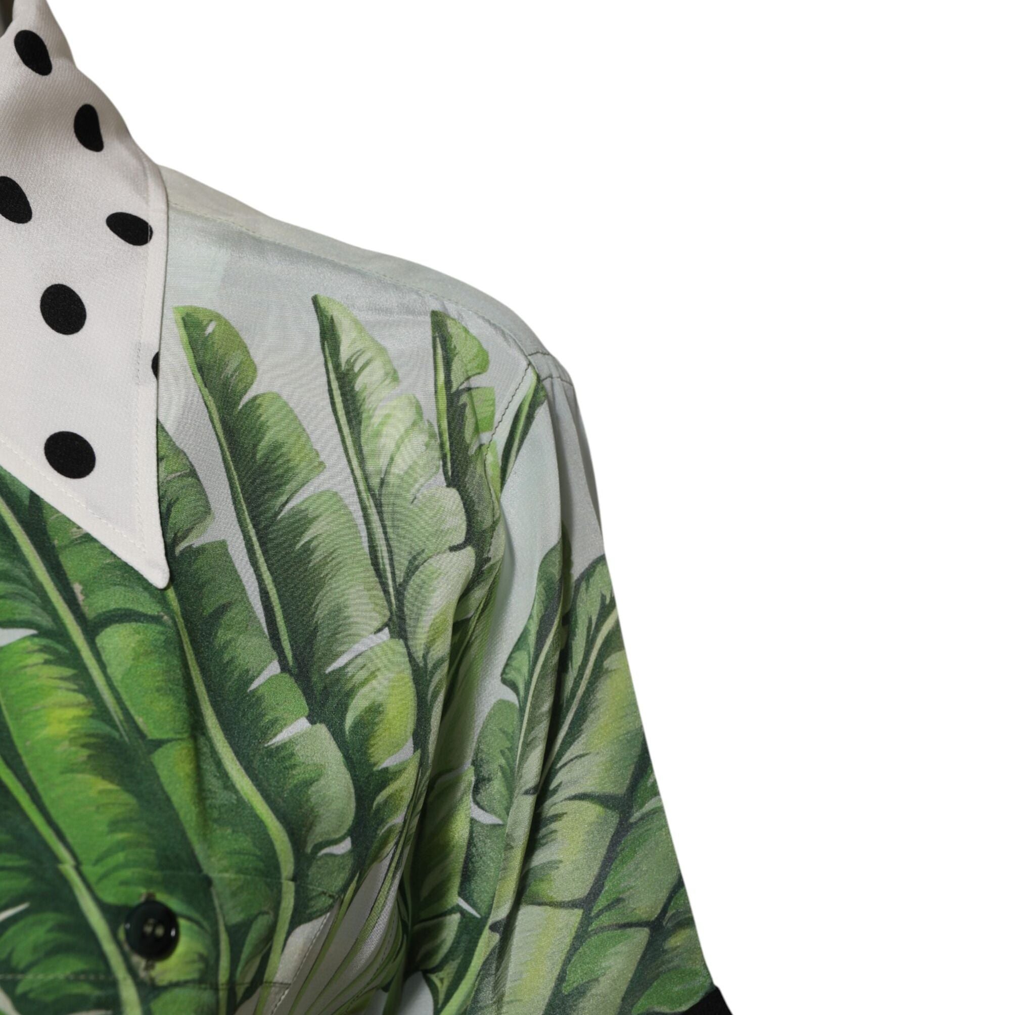 Dolce & Gabbana Multicolor Printed Silk Collared Shirt Top