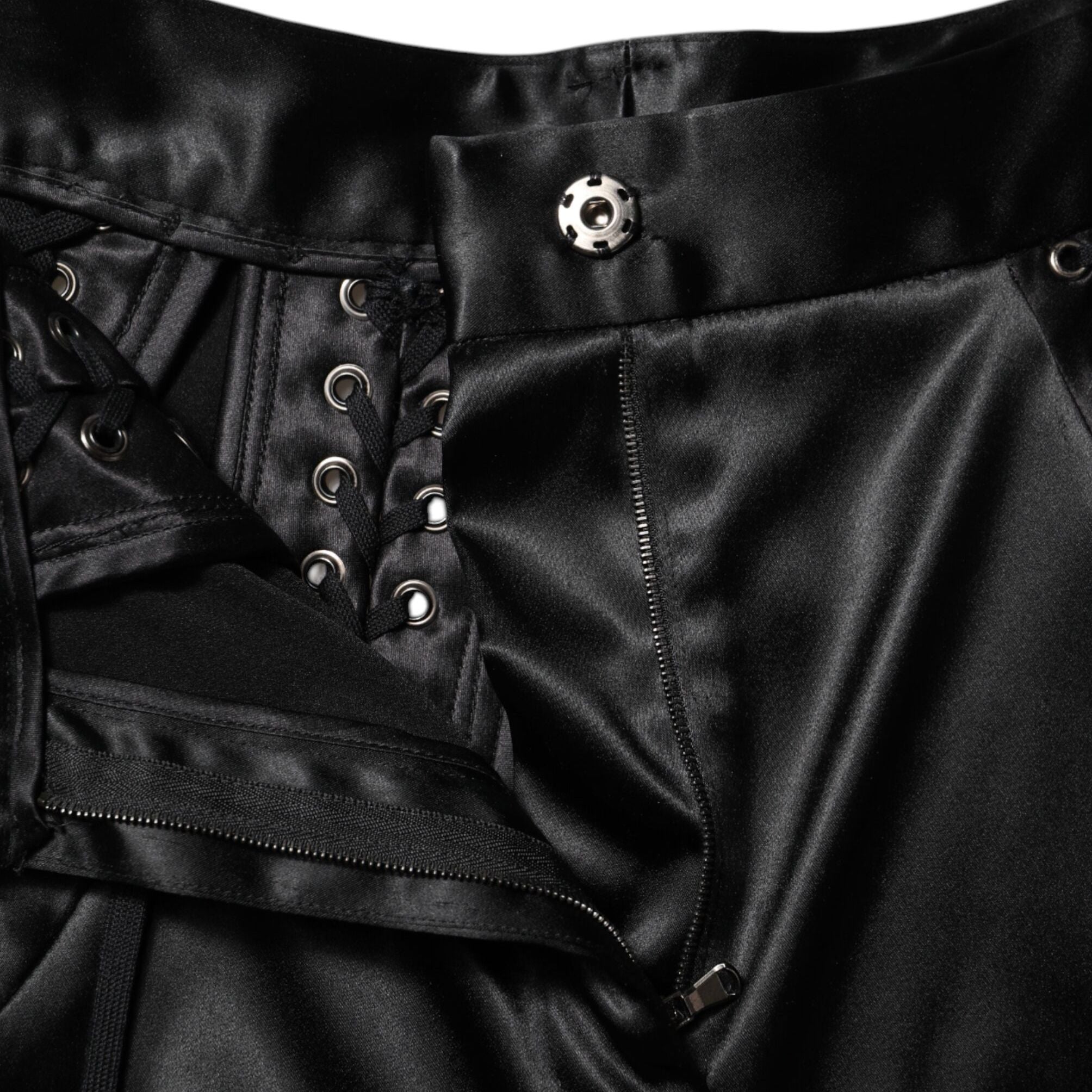 Dolce & Gabbana Black Lace Details High Waist Skinny Pants
