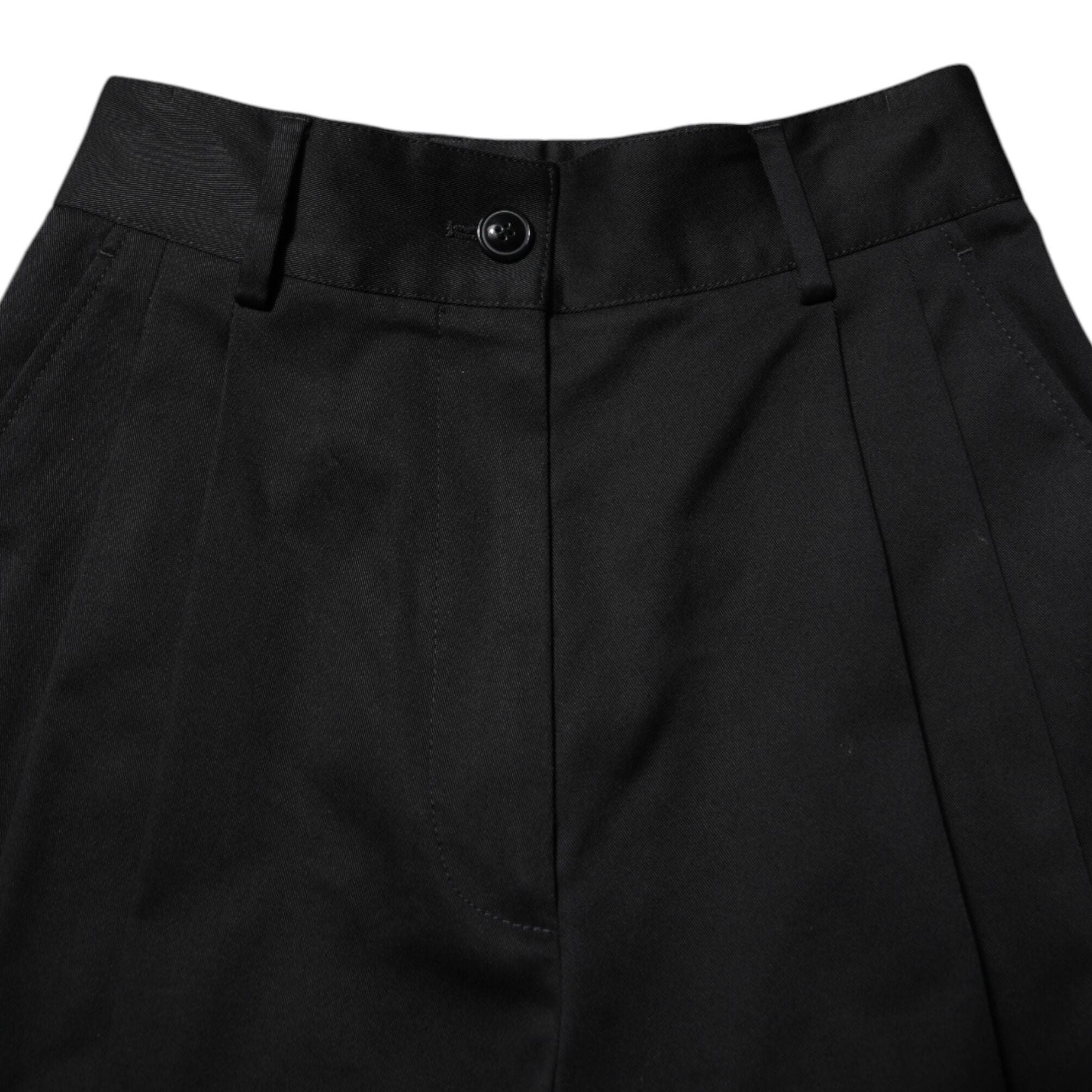 Dolce & Gabbana Black Cotton HighWaist Wide Leg Pants