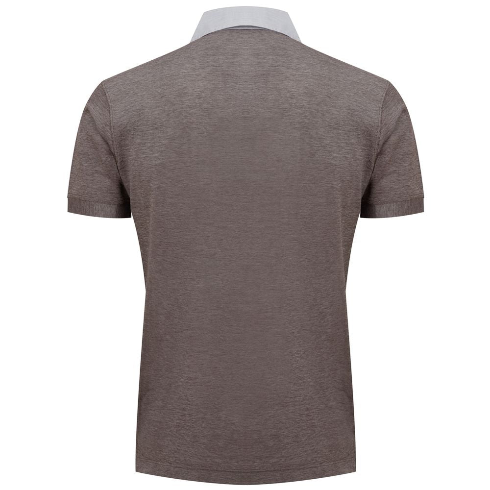 Corneliani Bicolor Cotton Shortsleeve Shirt