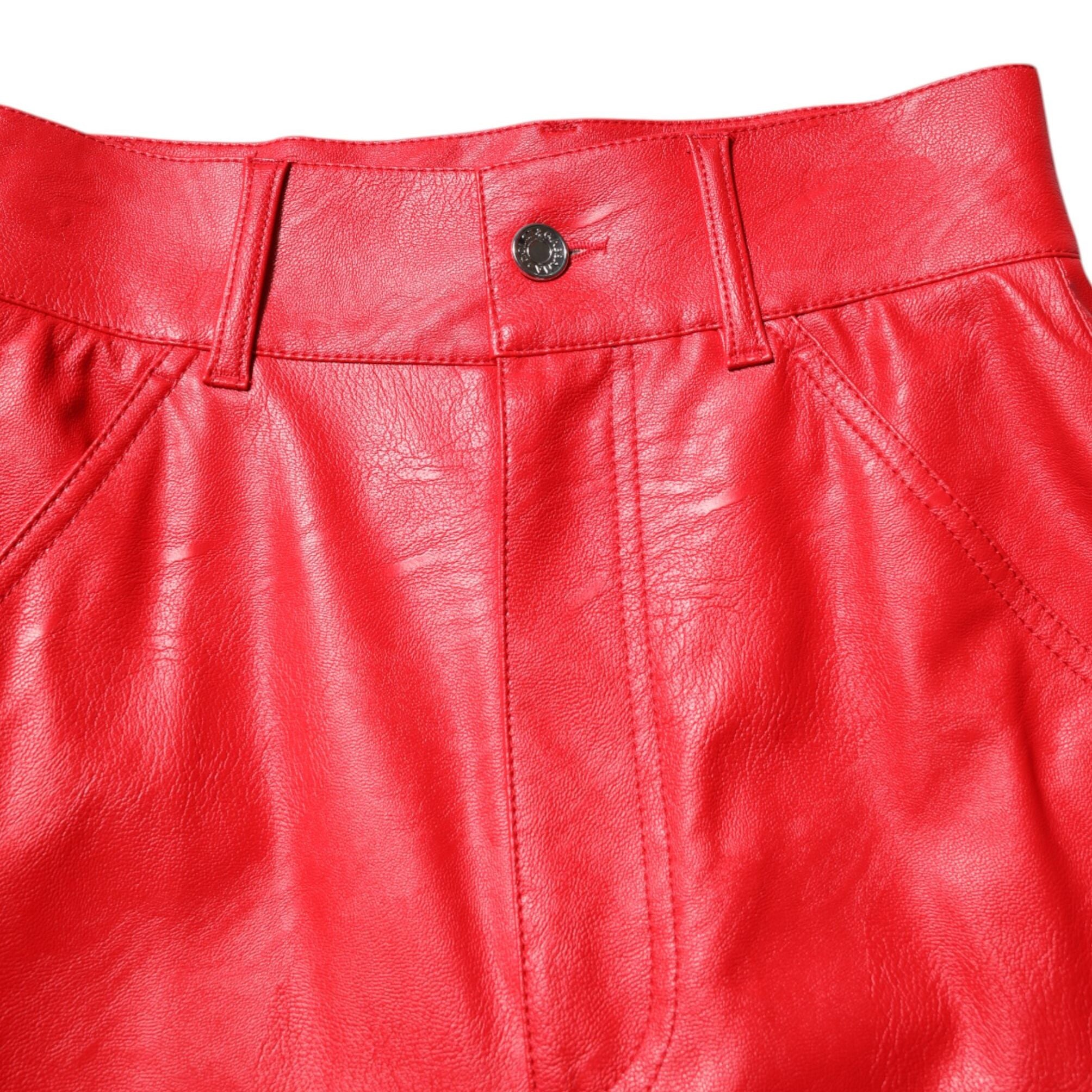 Dolce & Gabbana Red Viscose High Waist Tapered Trouser Pants