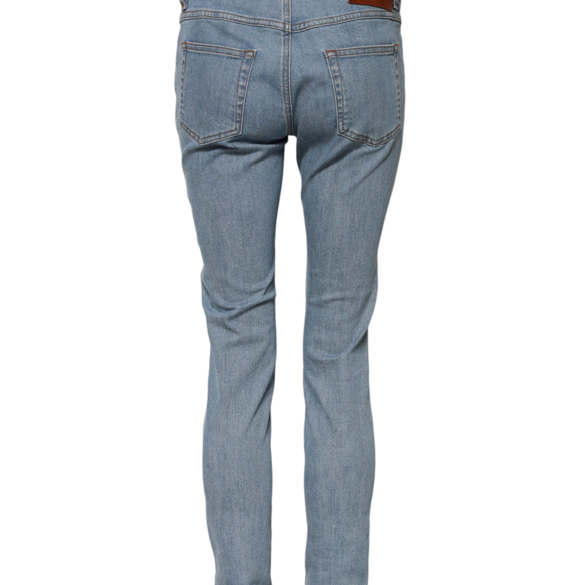 Dolce & Gabbana Blue Cotton PRETTY MidWaist Skinny Denim Jeans