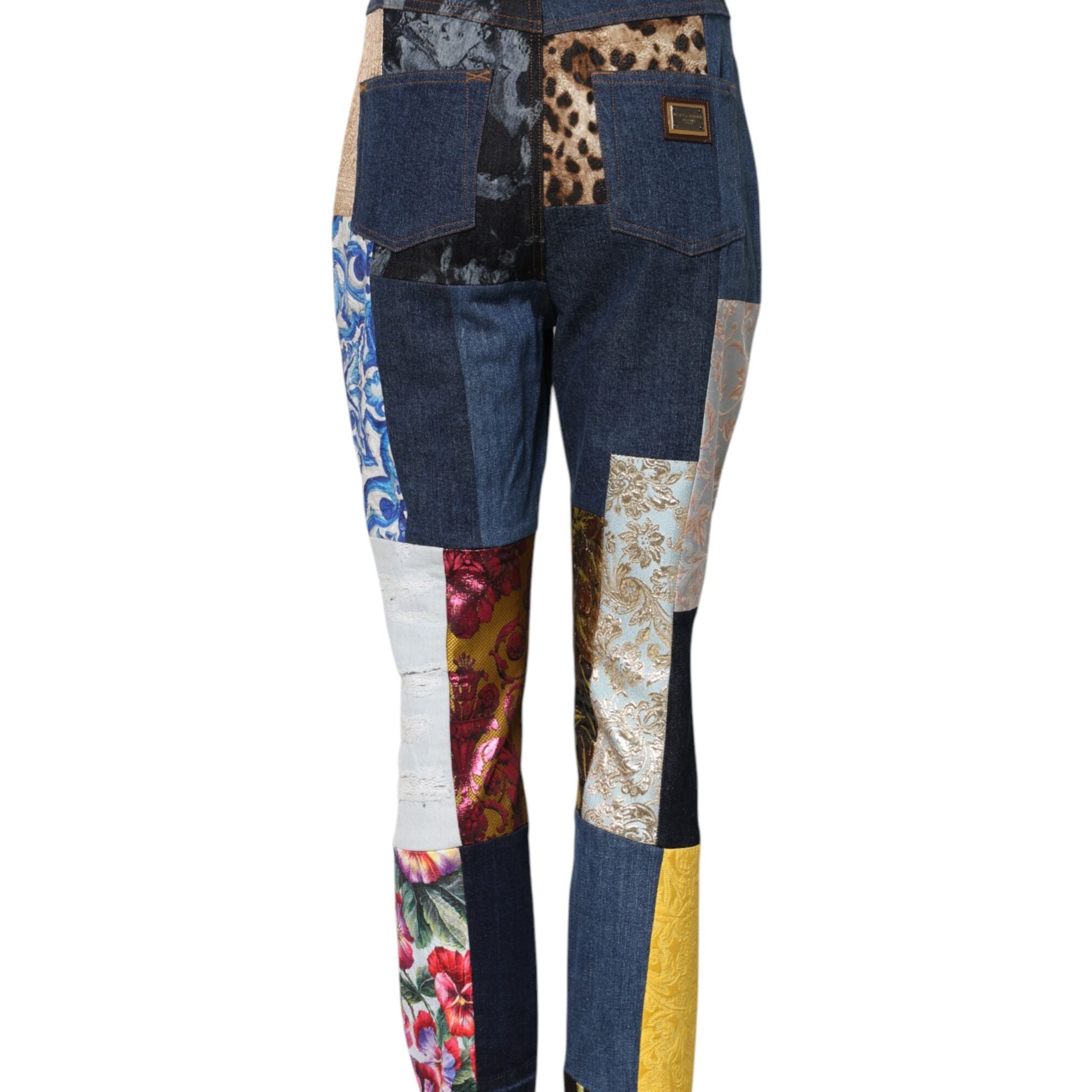 Dolce & Gabbana Multicolor Patchwork Skinny Denim Jeans