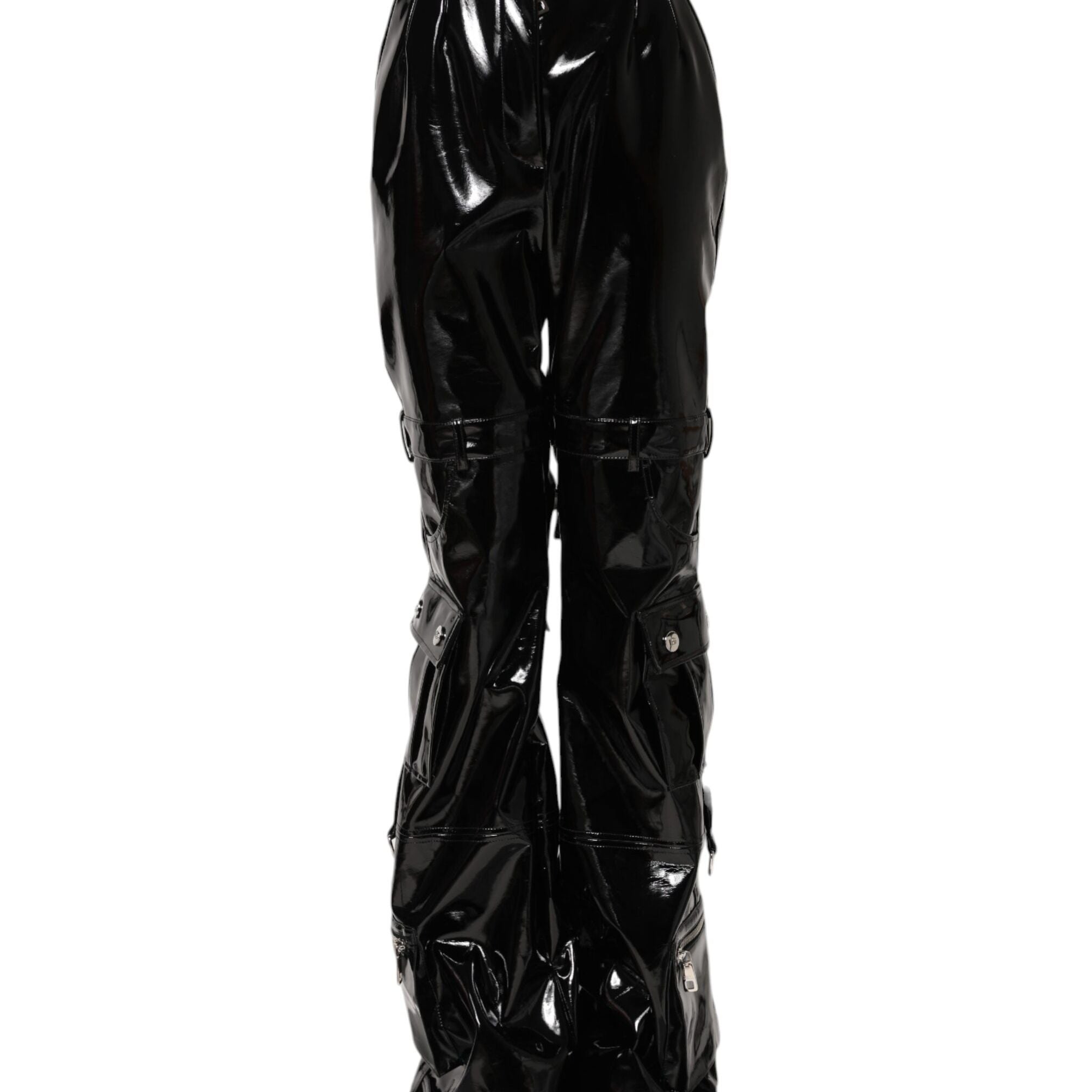 Dolce & Gabbana Black High Waist Cargo Bootcut Pants