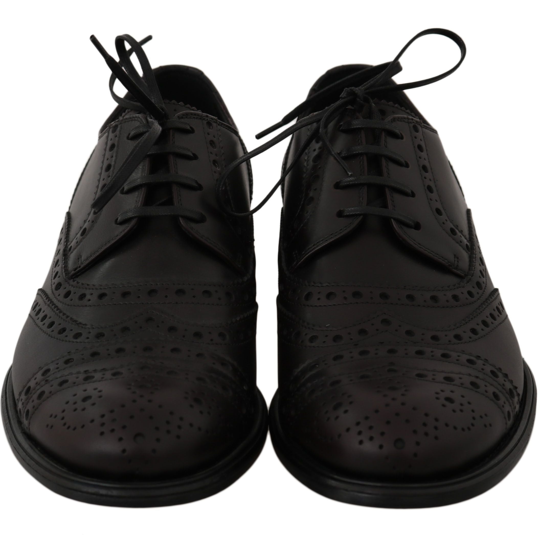 Dolce & Gabbana Black Leather Wingtip Oxford Dress  Shoes