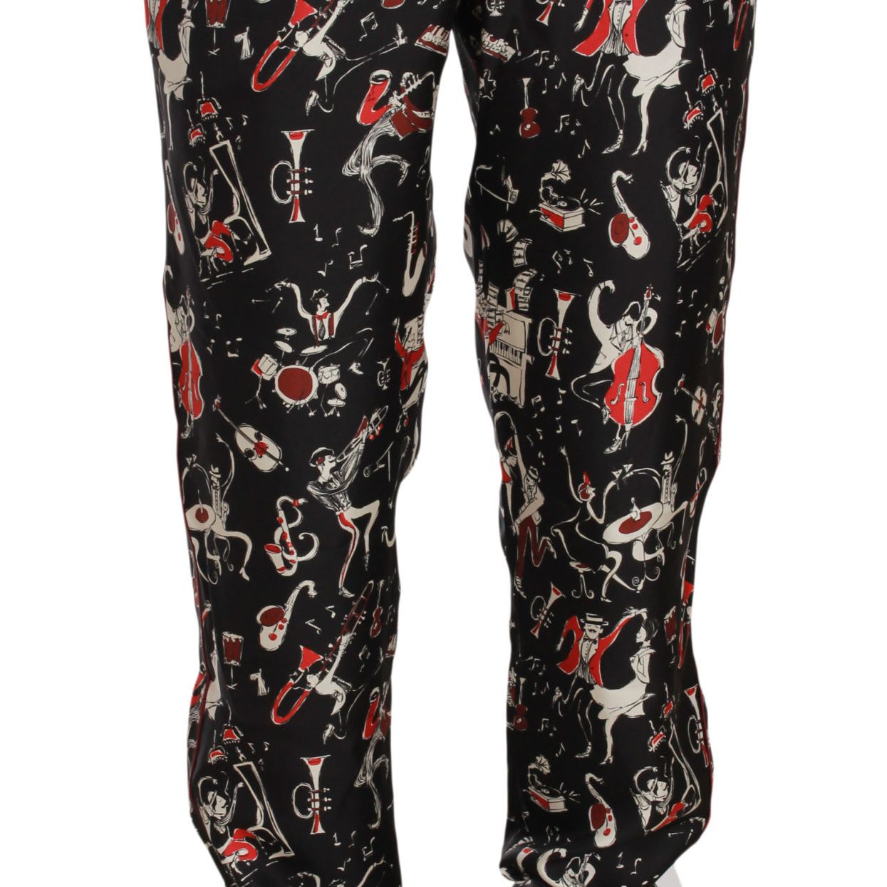 Dolce & Gabbana Red Musical Instrument Print Sleepwear Pants