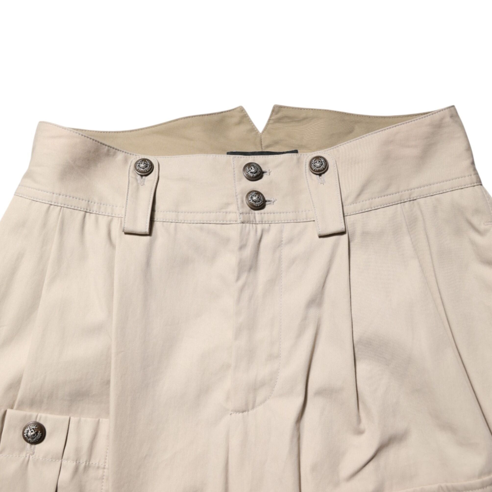 Dolce & Gabbana Beige Cotton High Waisted Pants