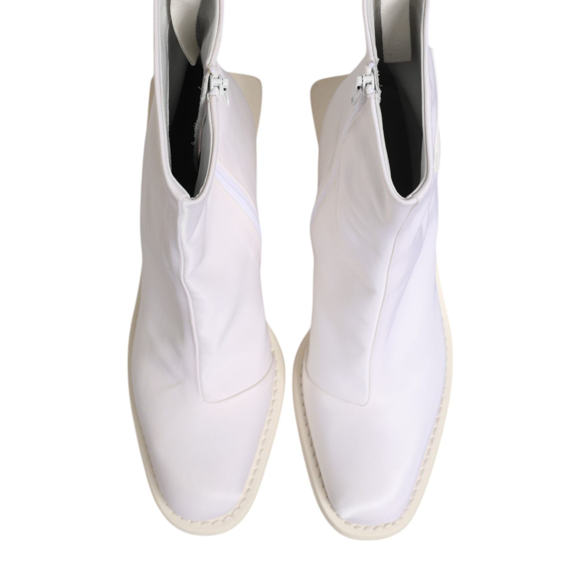 Maison Margiela White Square Heel Zip Ankle Boots Shoes