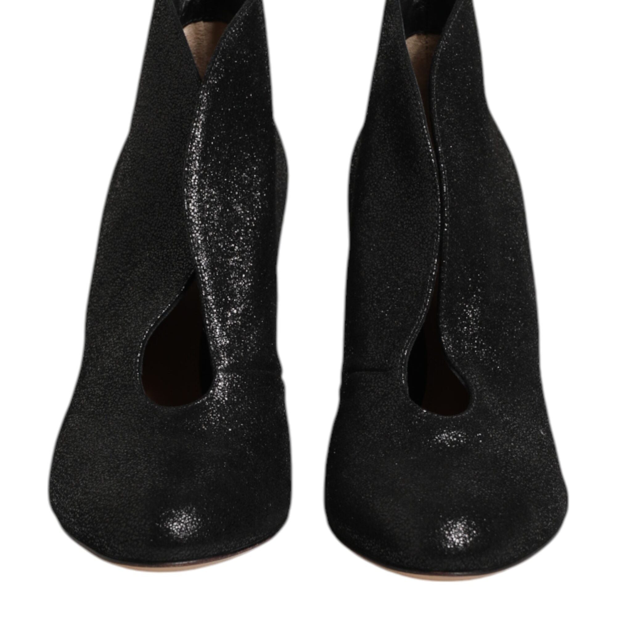 Gianvito Rossi Metallic Black Pump Stiletto Heels Shoes