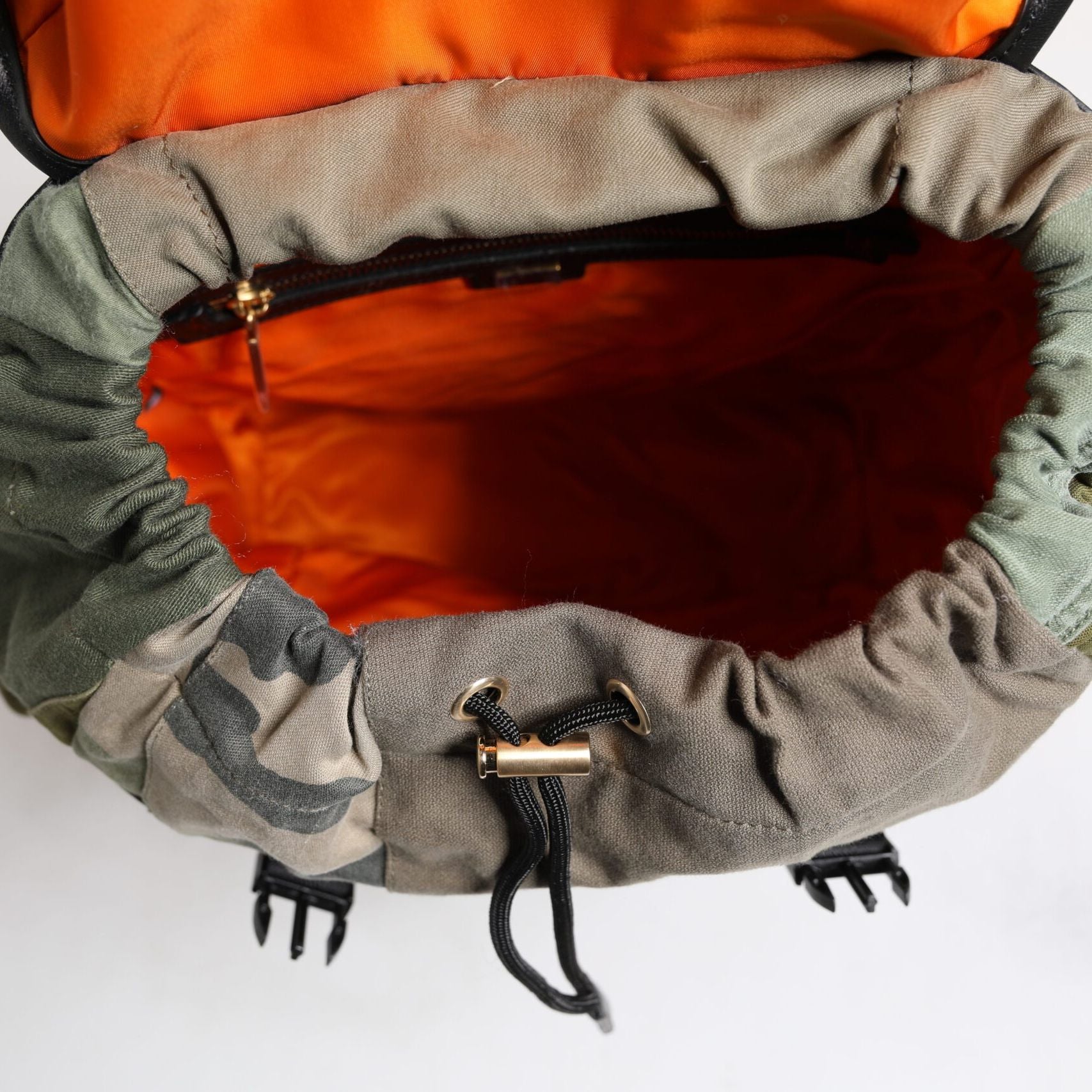 Dolce & Gabbana Military Green Patchwork Rucksack Backpack Bag
