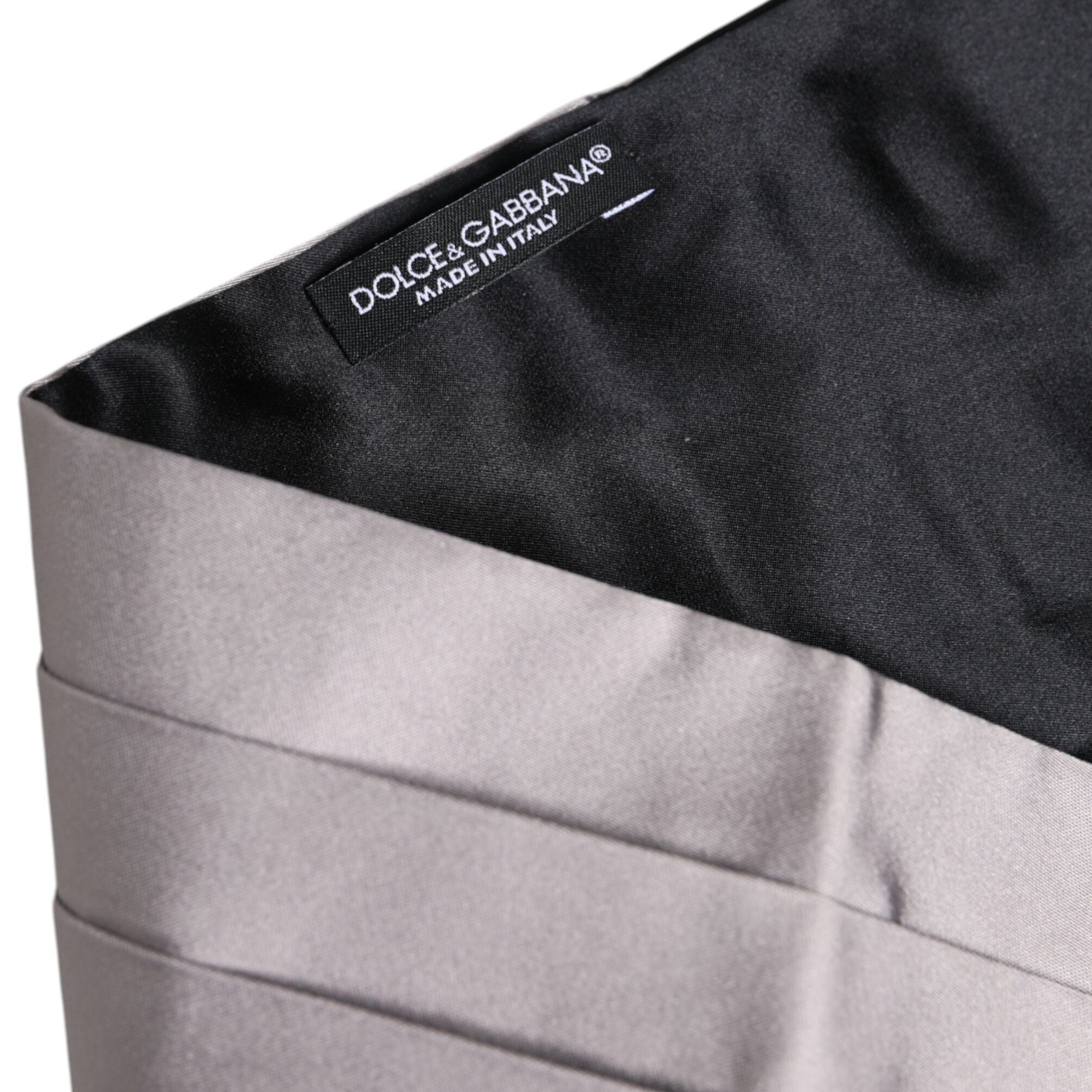 Dolce & Gabbana Gray Men 100% Silk Belt Wide Waist Cummerbund