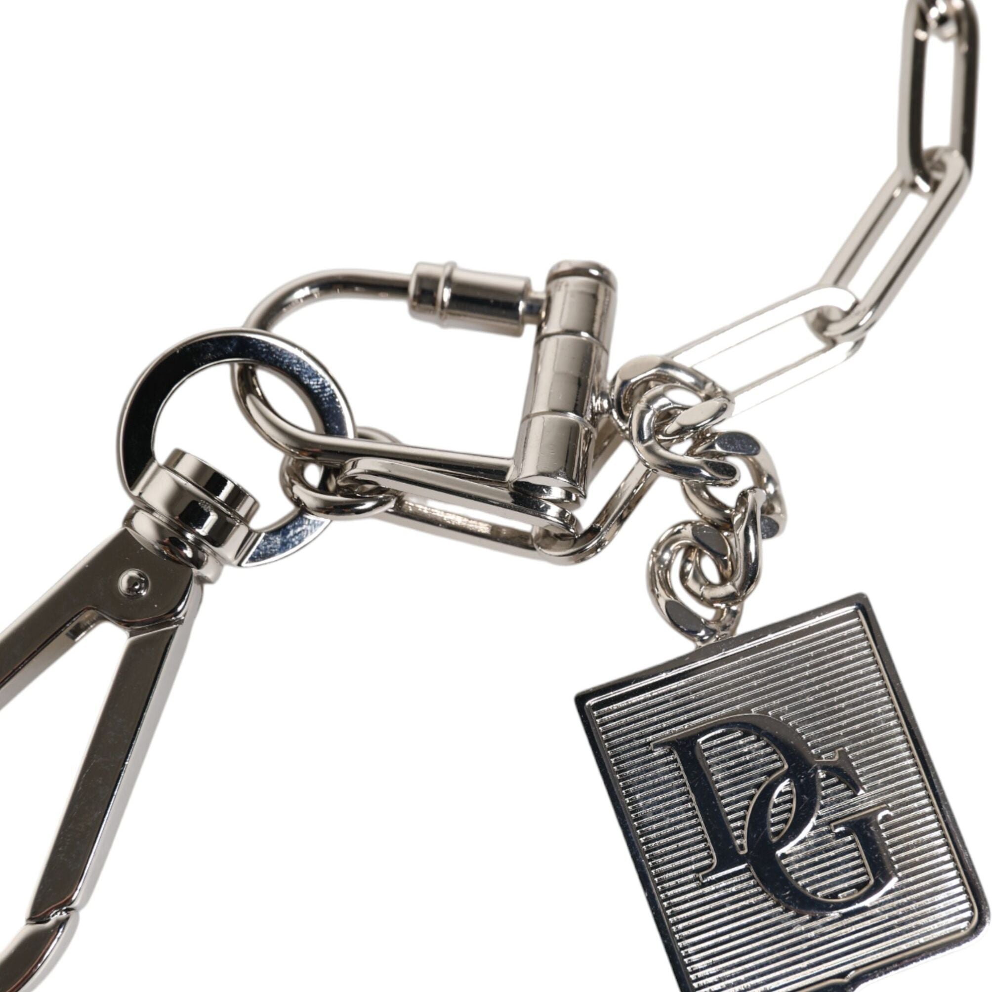 Dolce & Gabbana Silver Tone Metal Chain DG Charm Belt Keychain