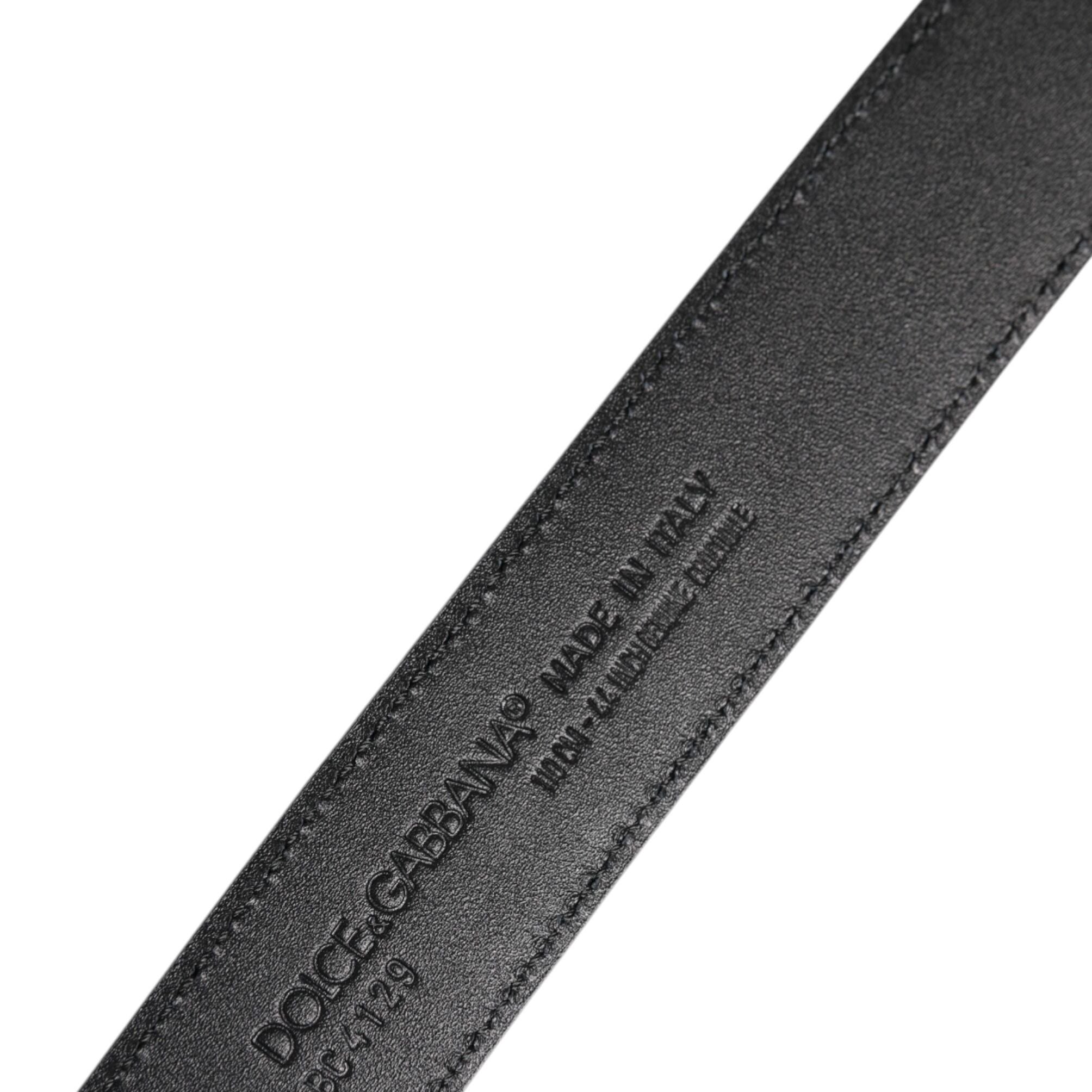 Dolce & Gabbana Black Leather Classic Metal DG Buckle Belt