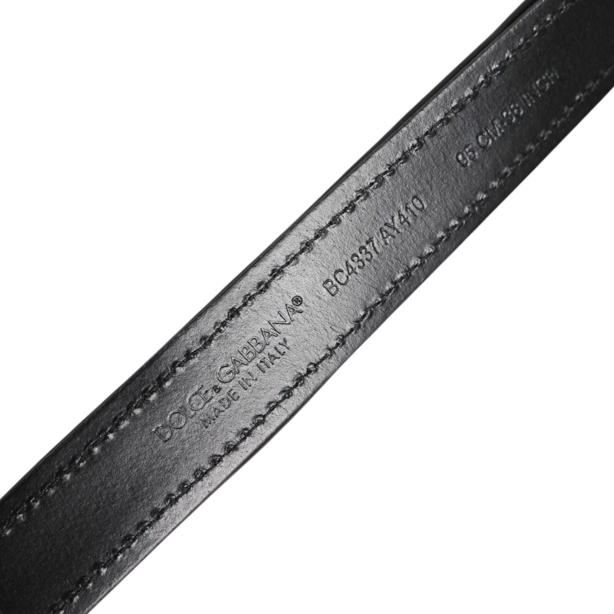 Dolce & Gabbana Black Sequin Embellished Metal Buckle Belt