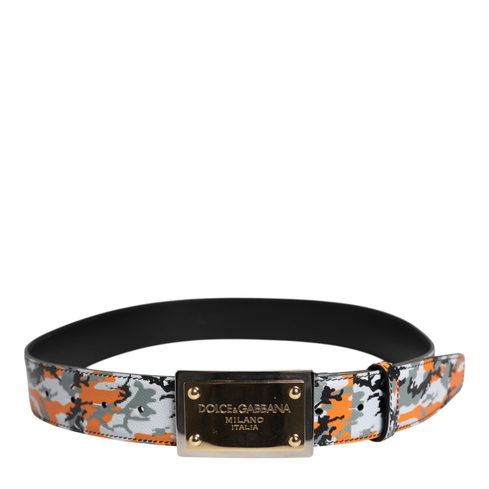 Dolce & Gabbana Multicolor Camouflage Metal Logo Buckle Belt