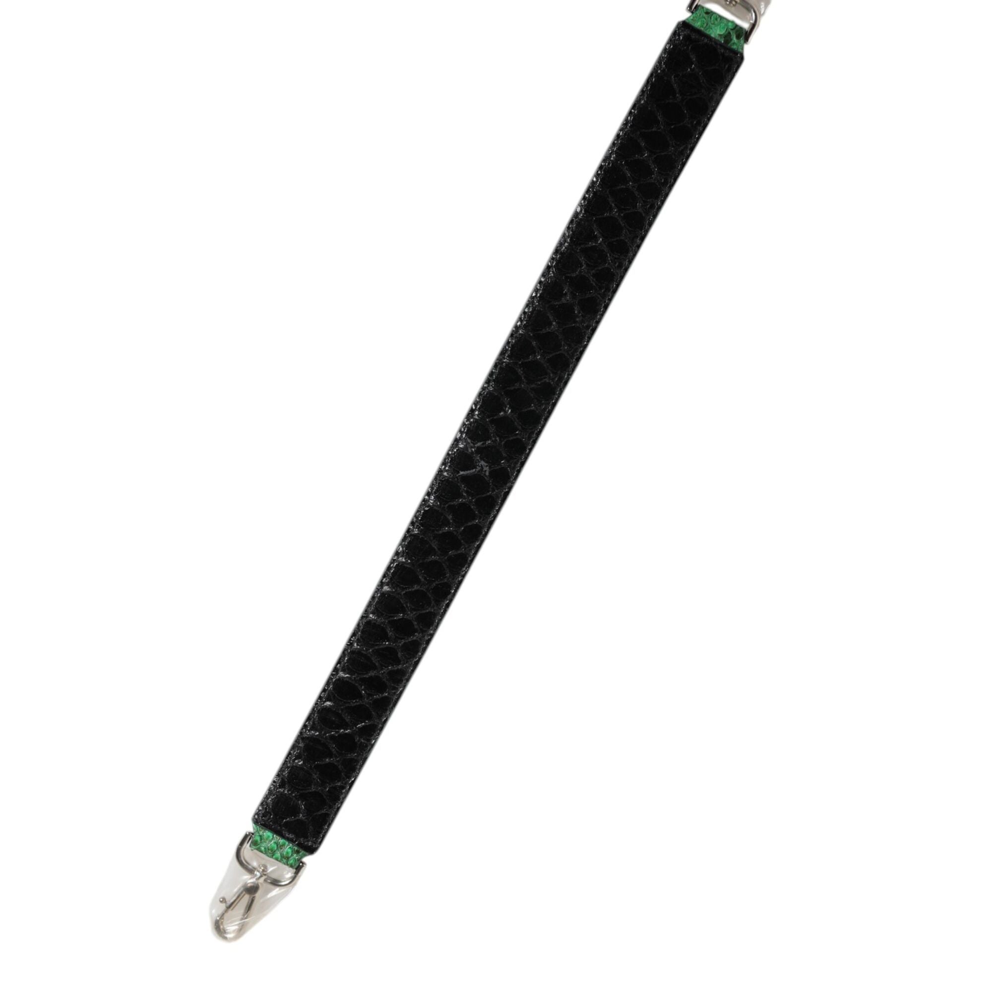 Dolce & Gabbana Black Green Exotic Leather Bag Shoulder Strap