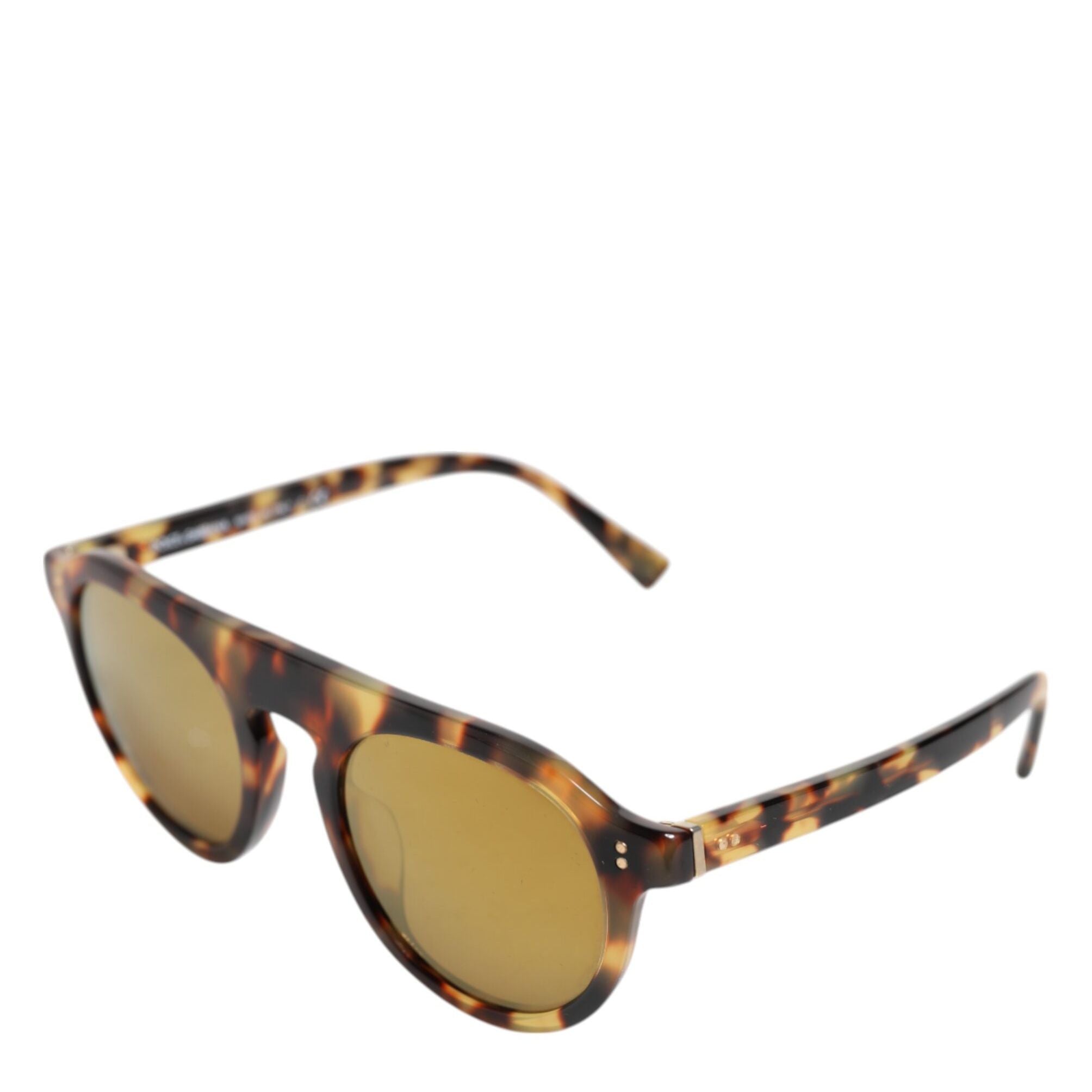 Dolce & Gabbana Brown Acetate Round Leopard Print Eyewear Sunglasses