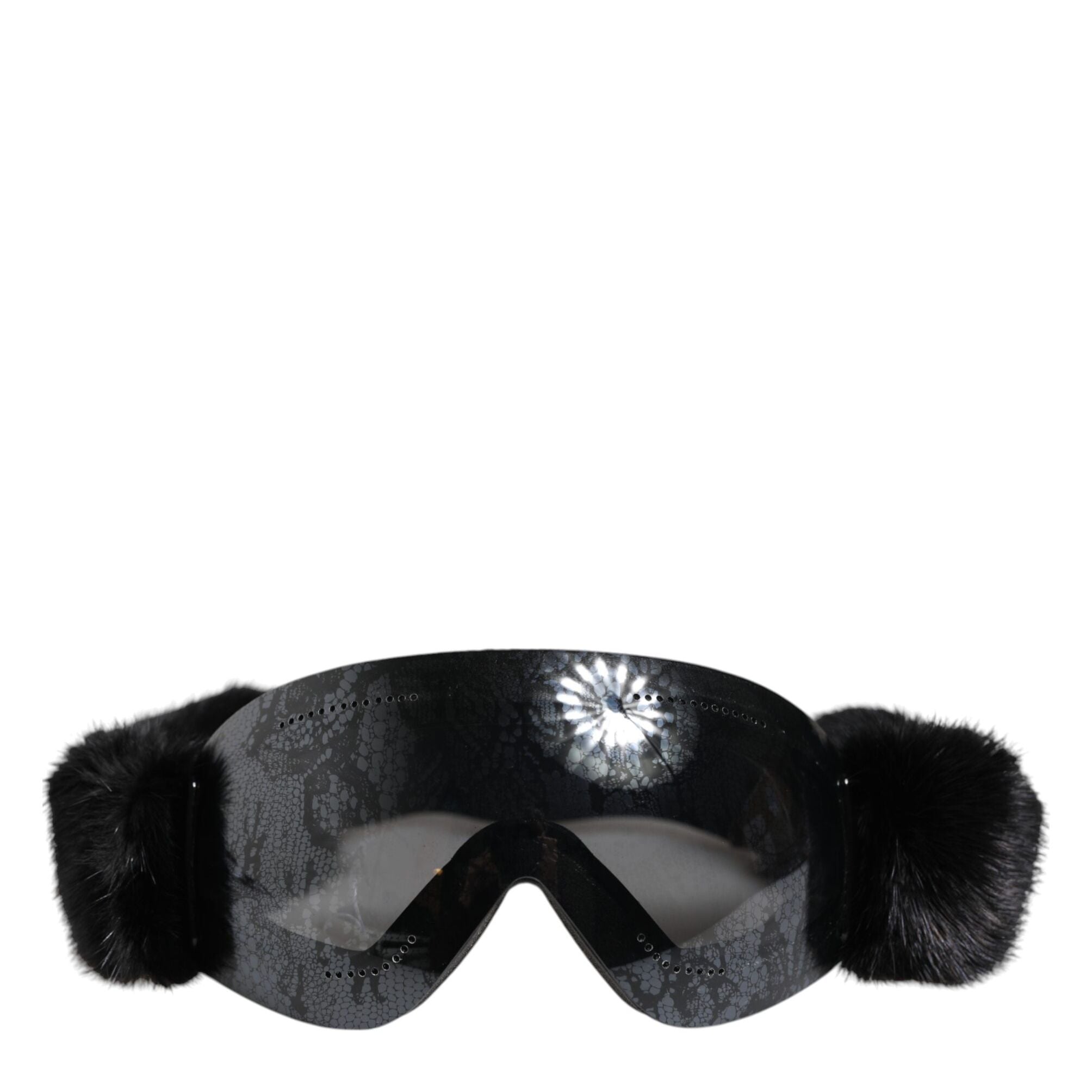 Dolce & Gabbana Black Bi0759 Lace Mirrored Ski Goggles Mask Sunglasses