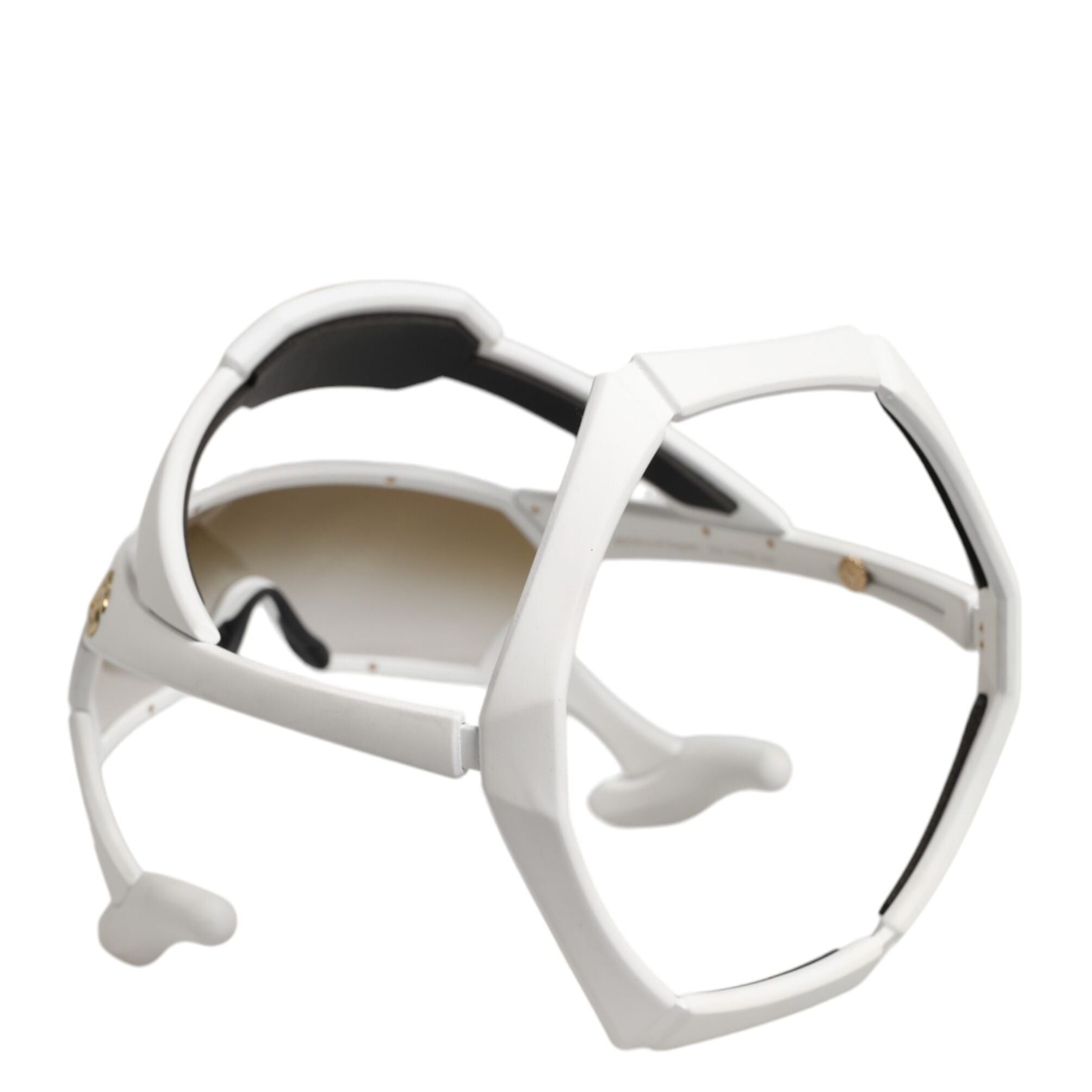 Dolce & Gabbana White Acetate Next Generation Mask Eyewear Sunglasses
