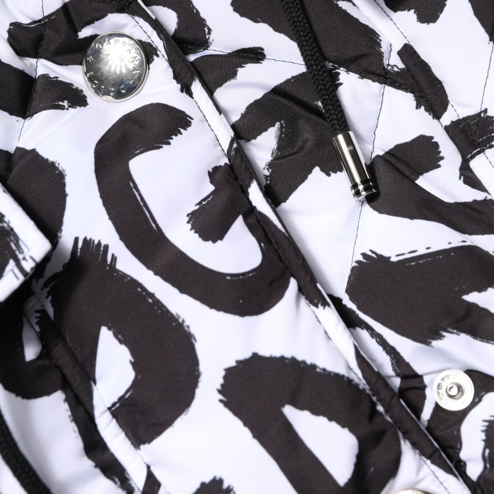 Dolce & Gabbana White DG Mania Hooded Sleeveless Puffer Jacket