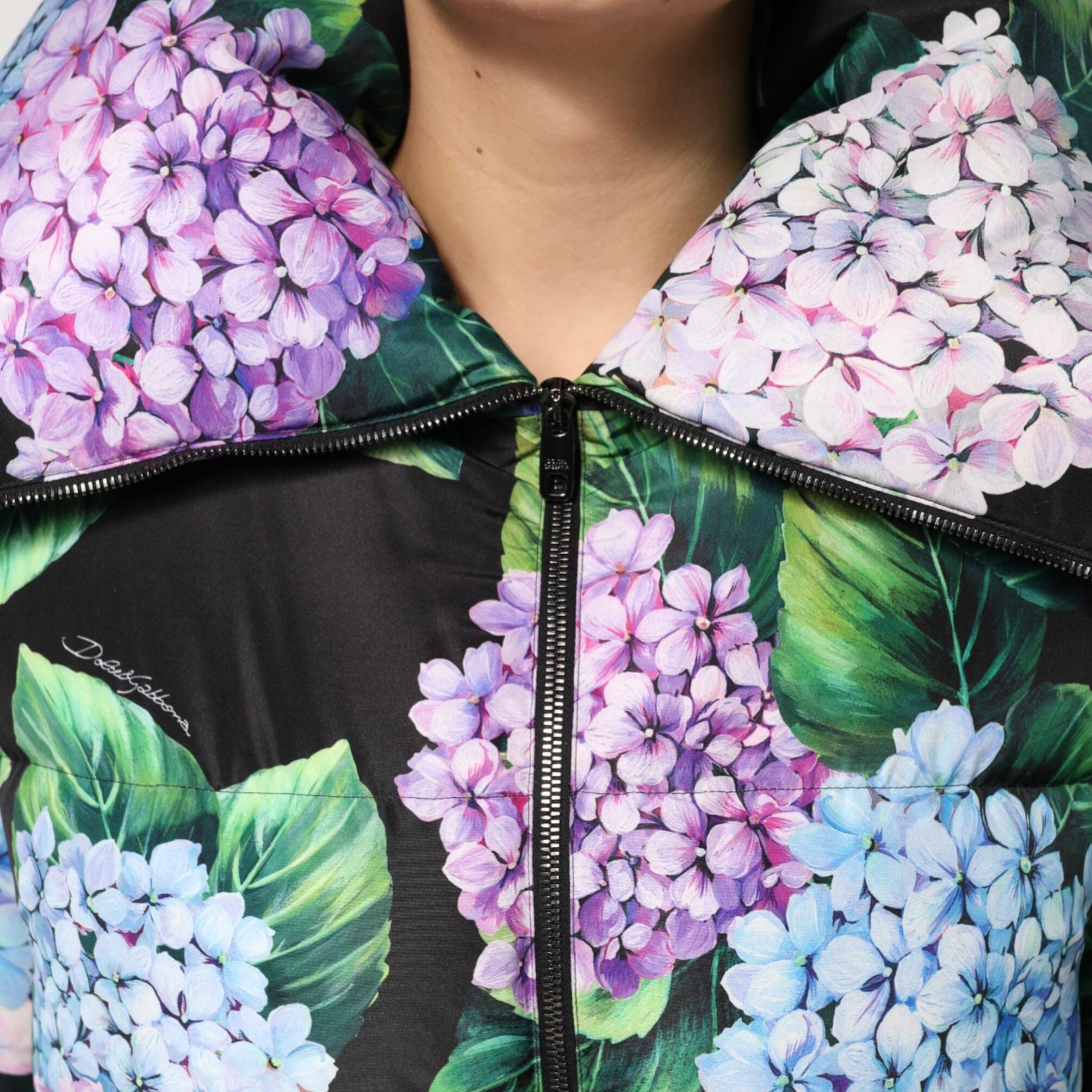 Dolce & Gabbana Multicolor Floral Print Puffer Quilted Jacket