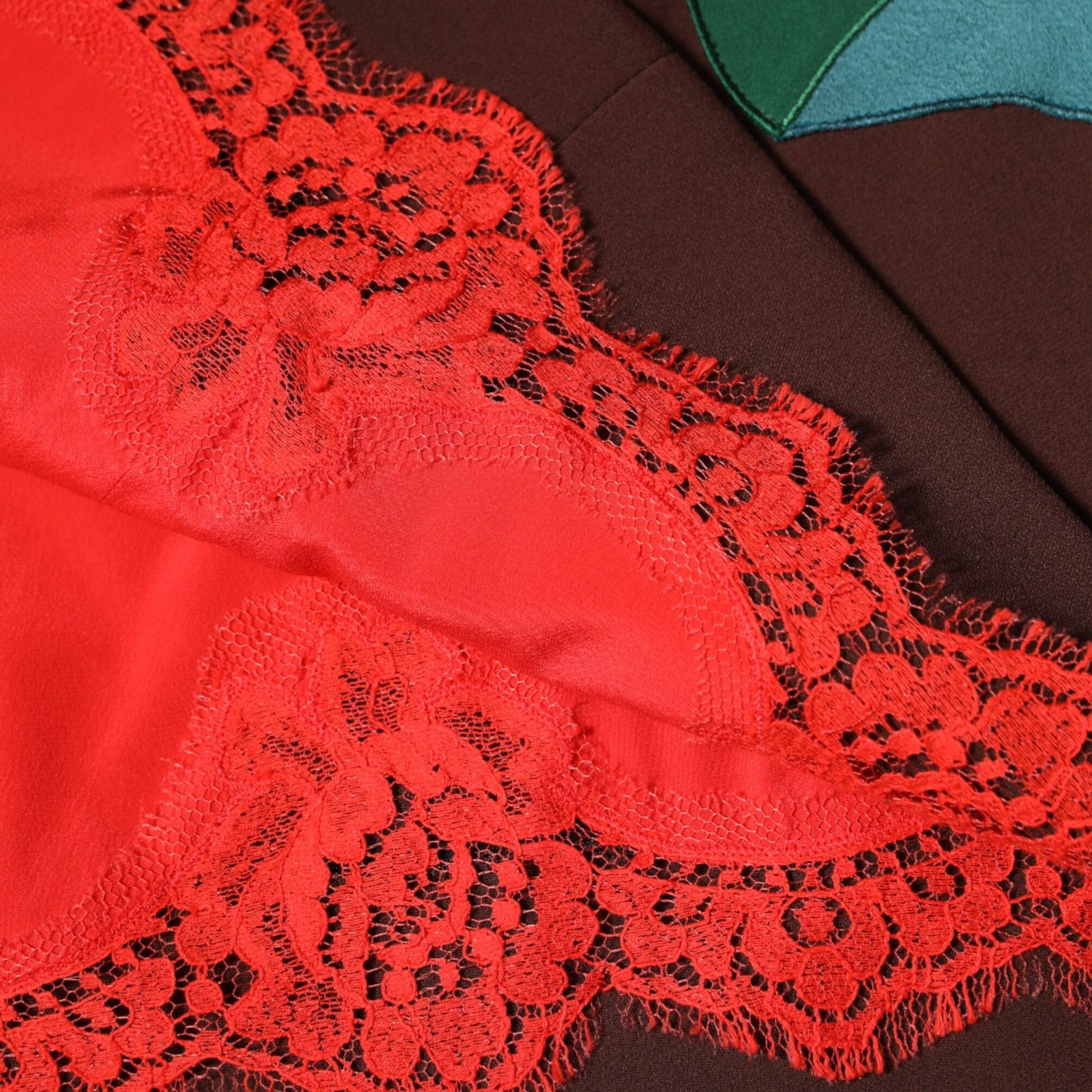 Dolce & Gabbana Brown Floral High Waist Side Slit Skirt