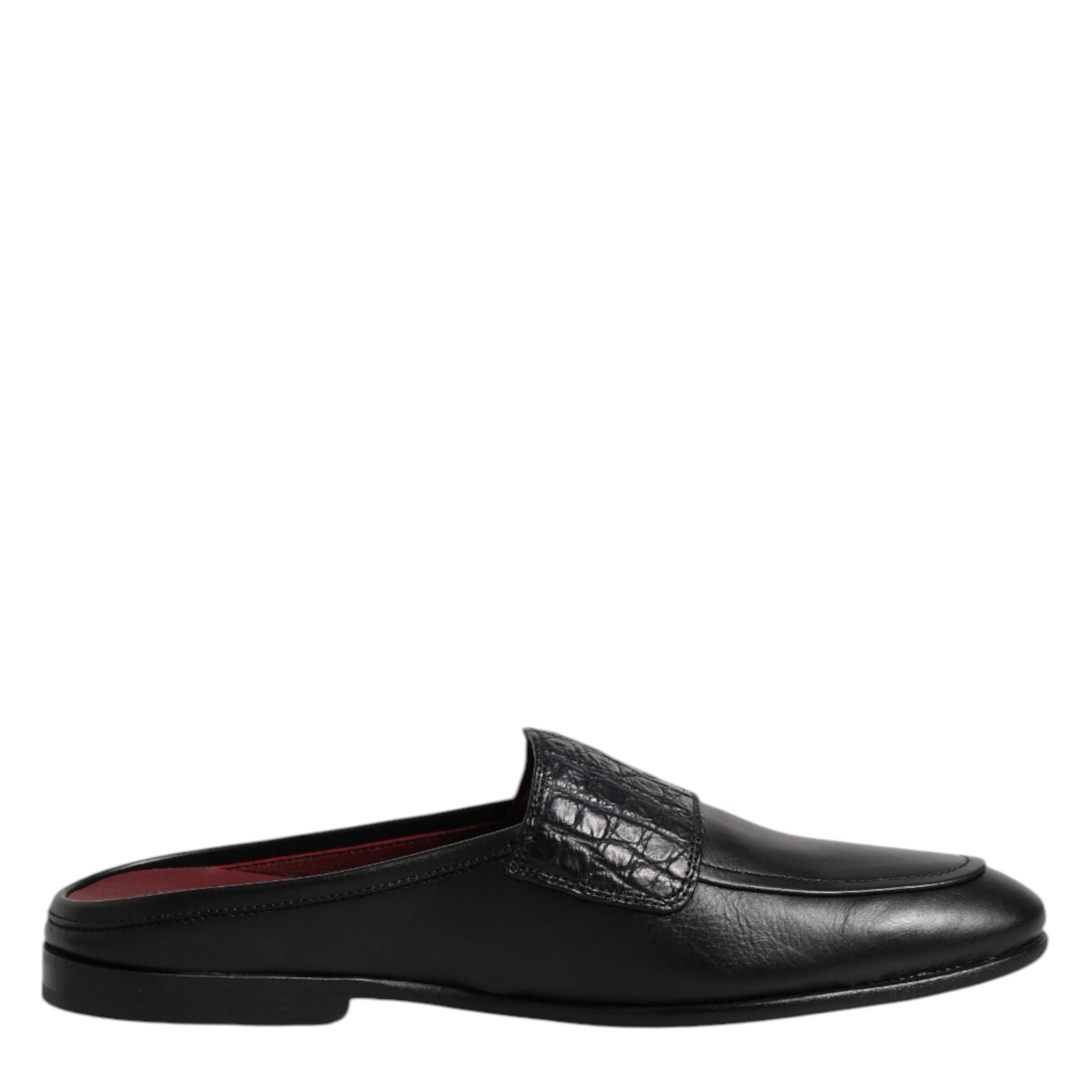 Dolce & Gabbana Black Calfskin Leather Slip On Loafers Shoes