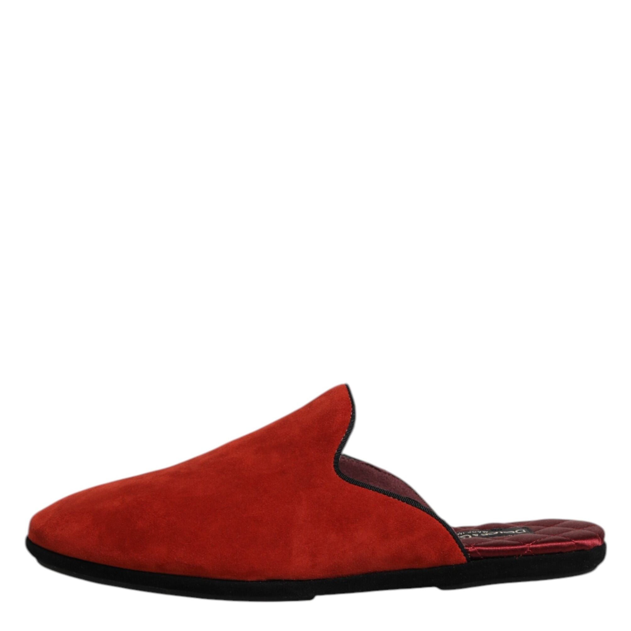 Dolce & Gabbana Orange Suede Slides Flat Slipper Shoes