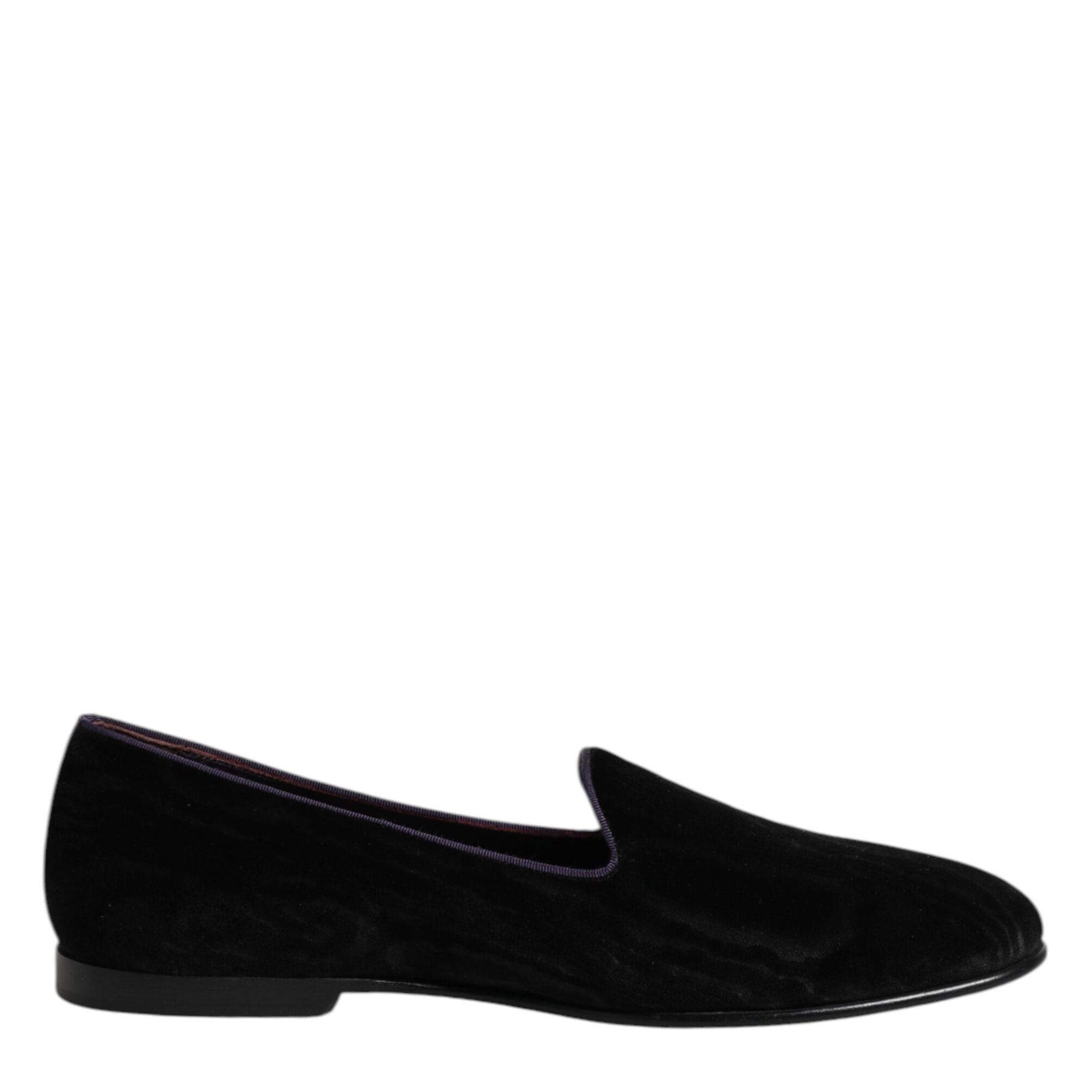 Dolce & Gabbana Black DG Crown Embroidery Loafers Slip On Shoes