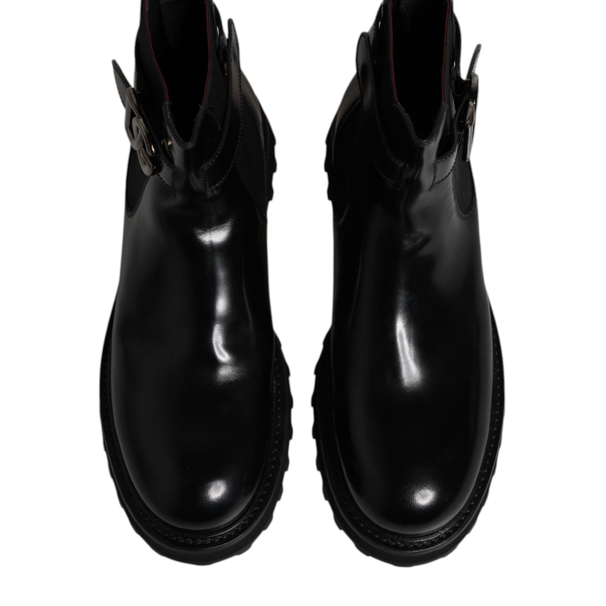 Dolce & Gabbana Black Belted DG Logo Men Chelsea Boots Shoes