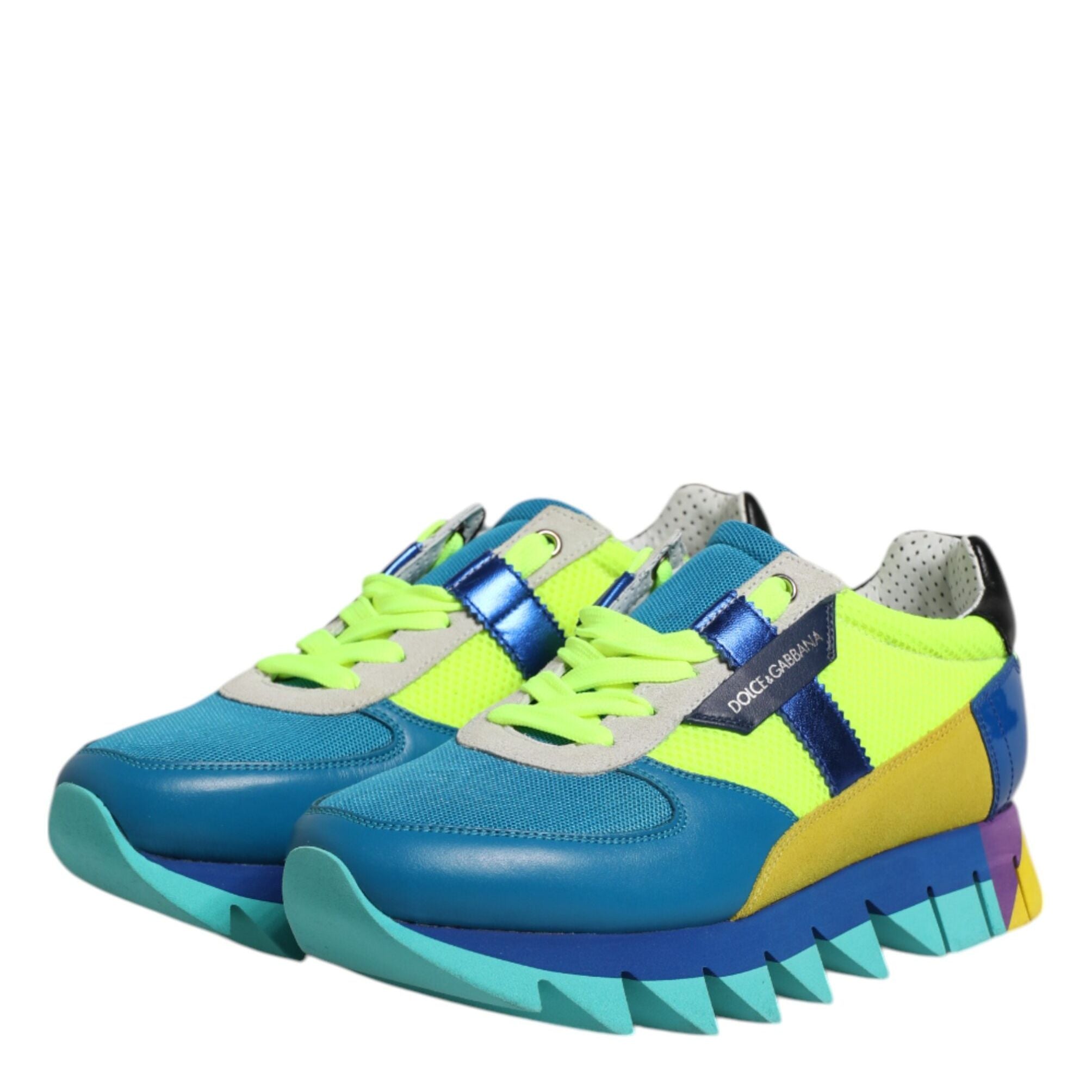 Dolce & Gabbana Multicolor Leather Low Top Men Sneakers Shoes