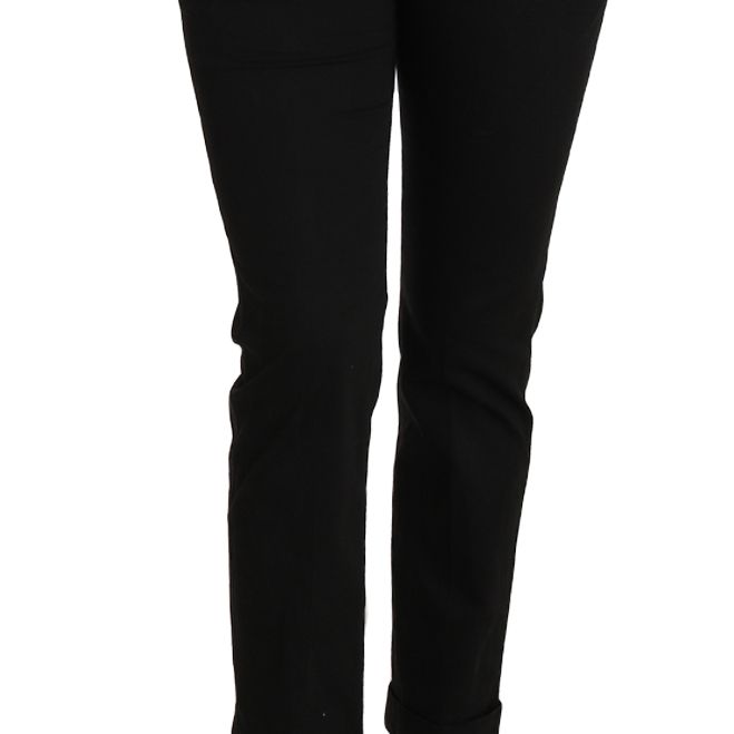 Dolce & Gabbana Black Dress Cropped Straight Straight Pants