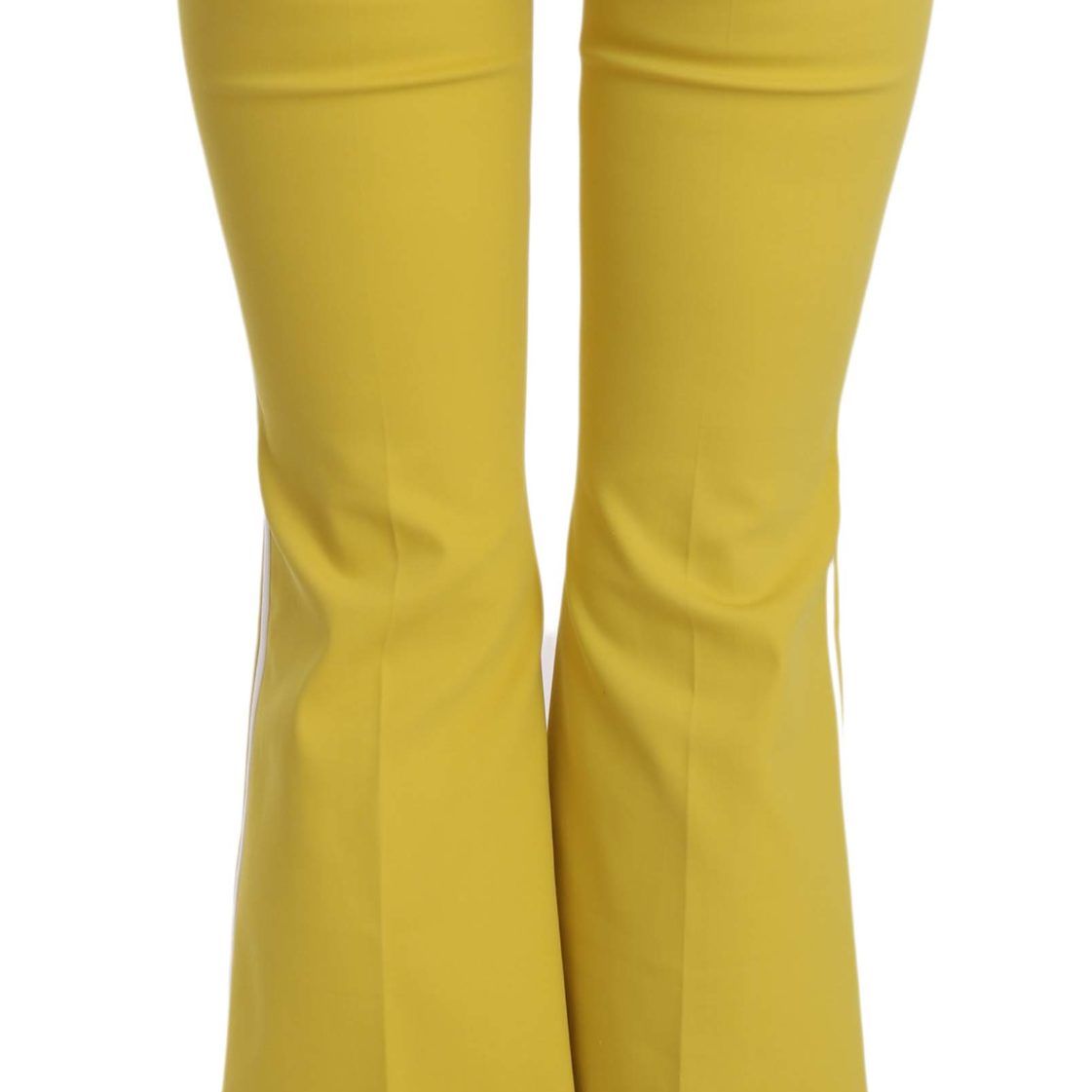 Dolce & Gabbana Yellow Flared Bootcut Capri Cotton Pants