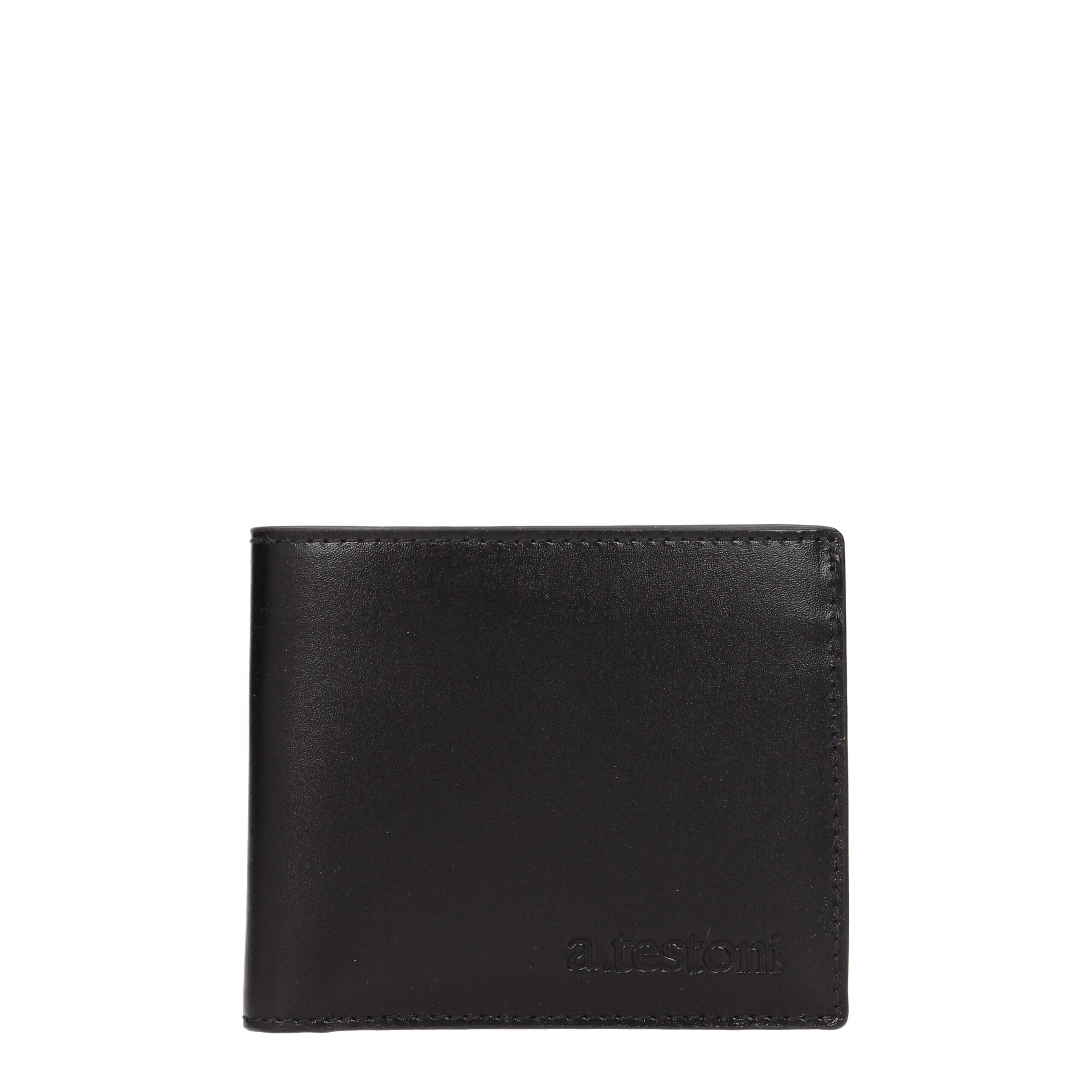 Testoni Black Leather Wallet