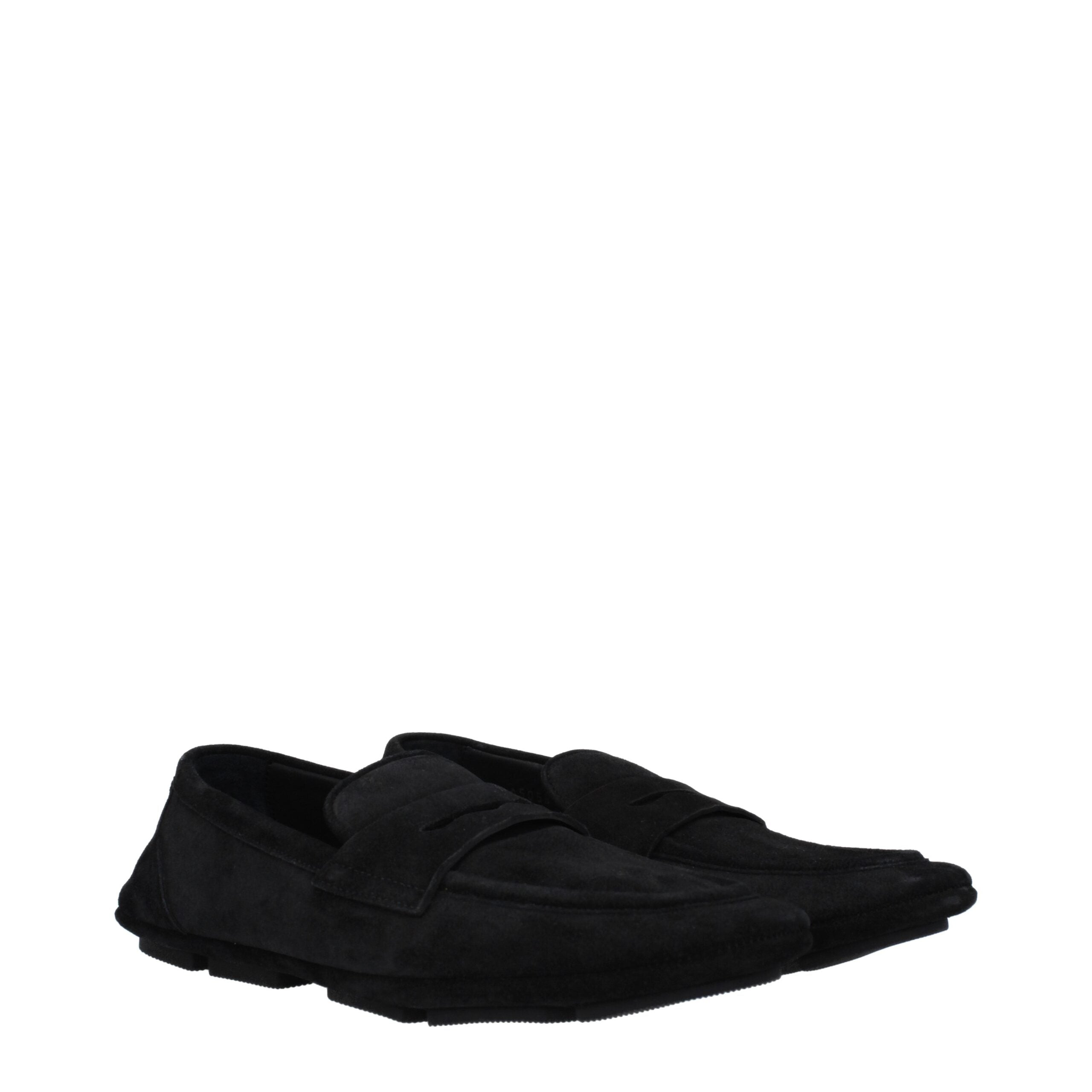 Dolce & Gabbana Black Leather Slip-On Loafers