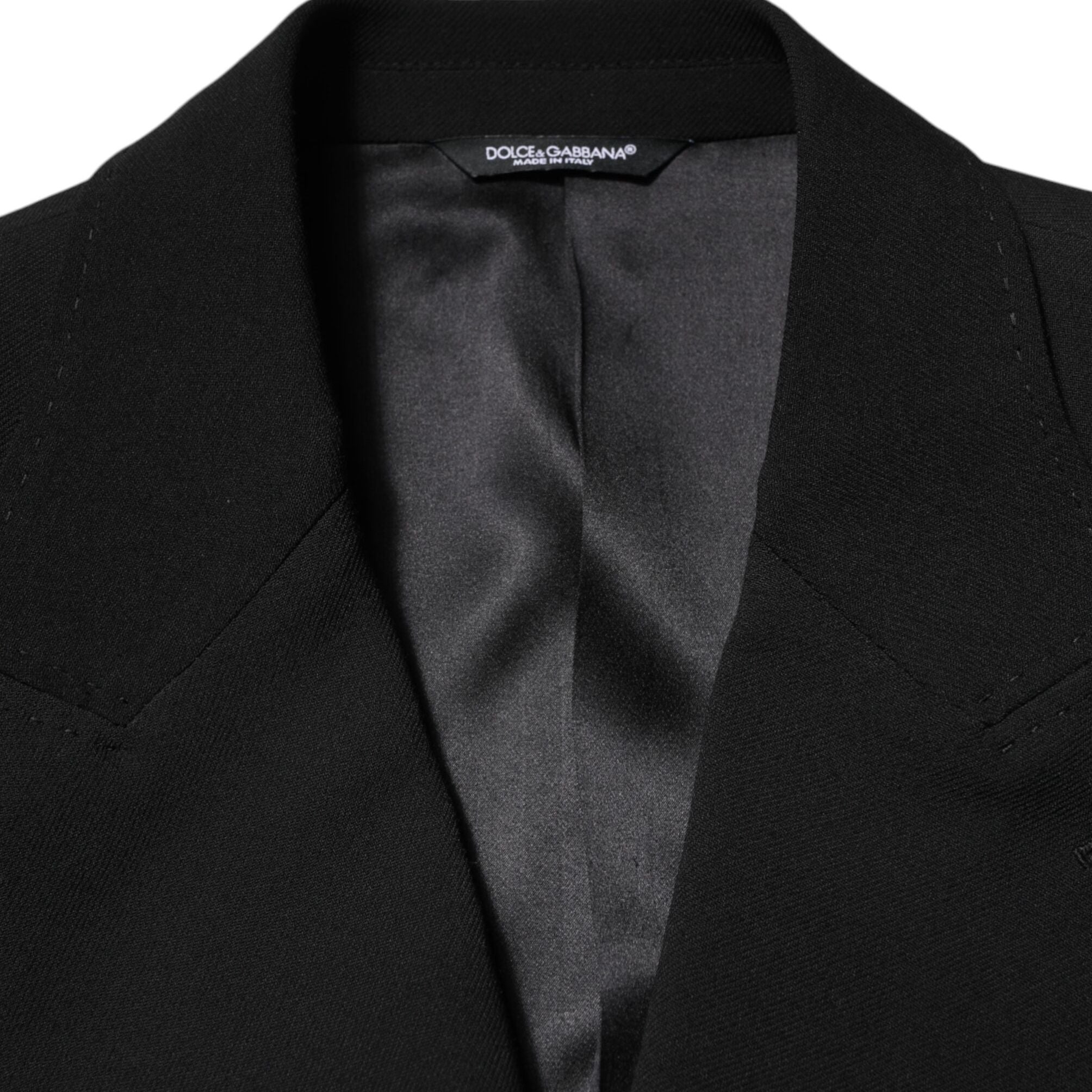 Dolce & Gabbana Black SICILIA Double Breasted Coat Blazer