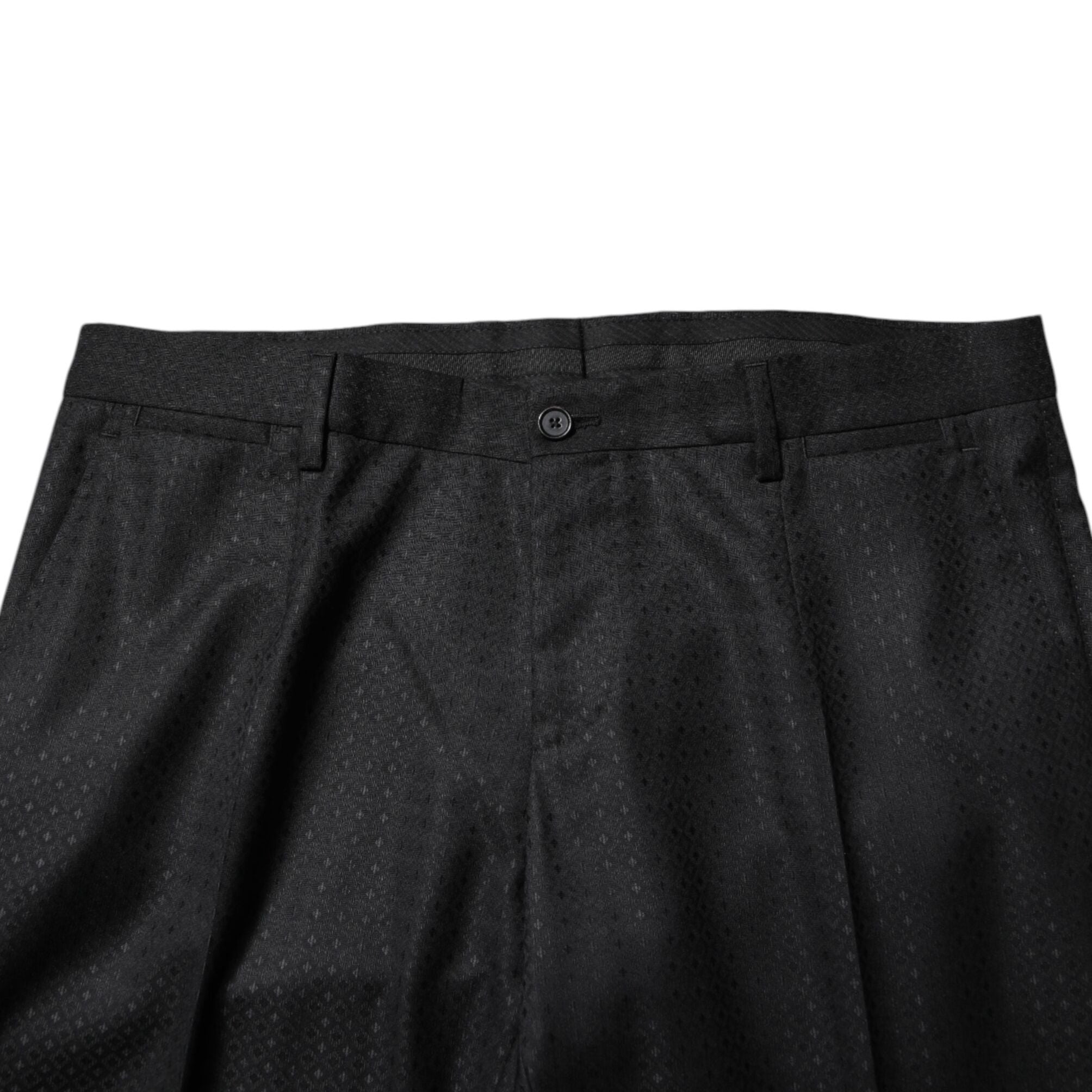 Dolce & Gabbana Black Jacquard Single Breasted 2 Piece Suit