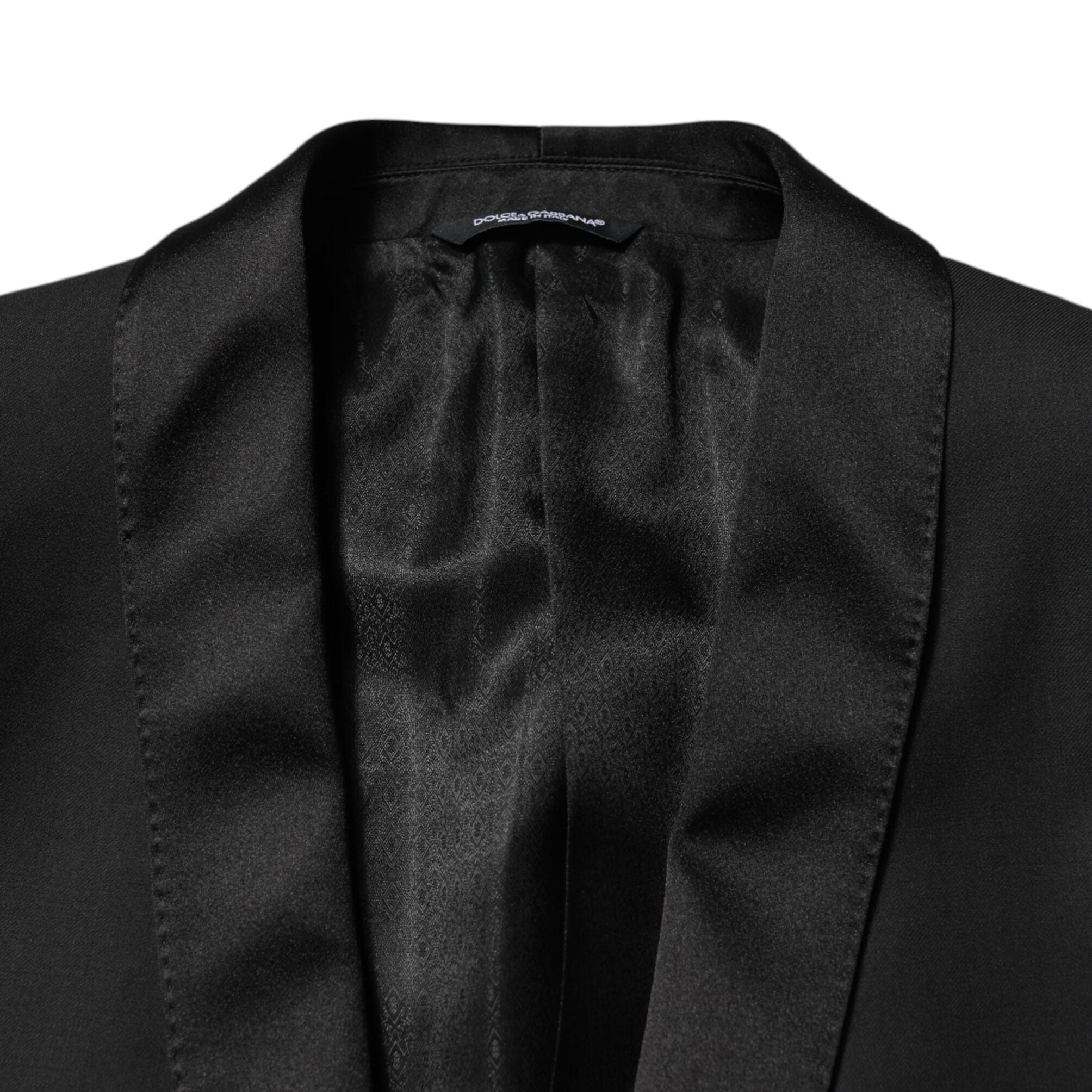 Dolce & Gabbana Black Wool Men Single Breasted 2 Piece Suit