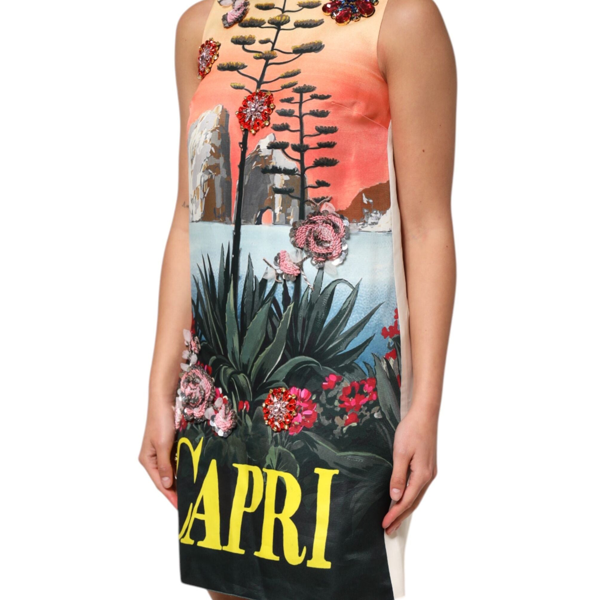 Dolce & Gabbana Multicolor Crystal Embellished A-line Mini Dress