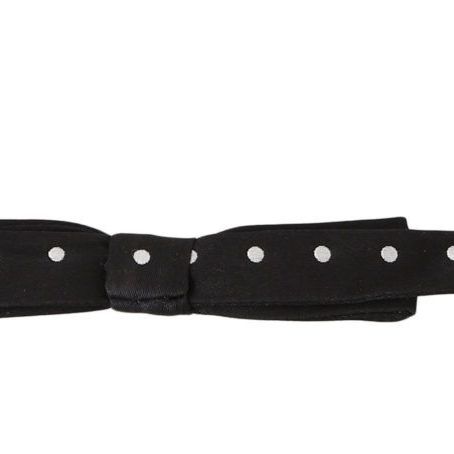 Dolce & Gabbana Black 100% Silk Polka Dot Adjustable Neck Bow Tie