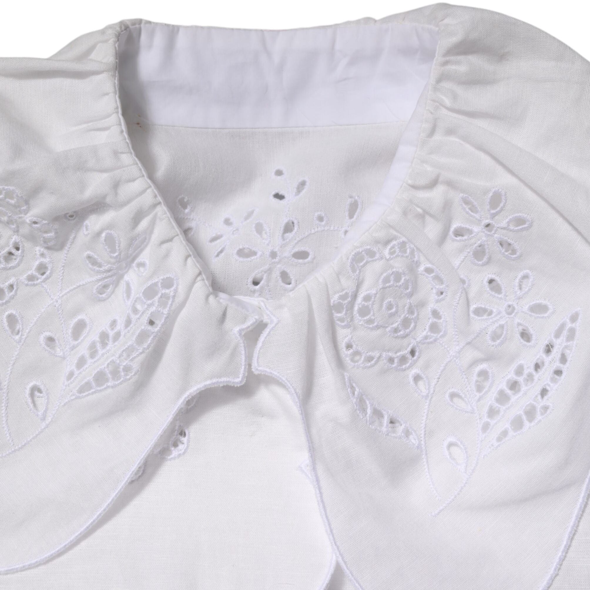 Dolce & Gabbana White Ruffled Lace Embellished Blouse Top